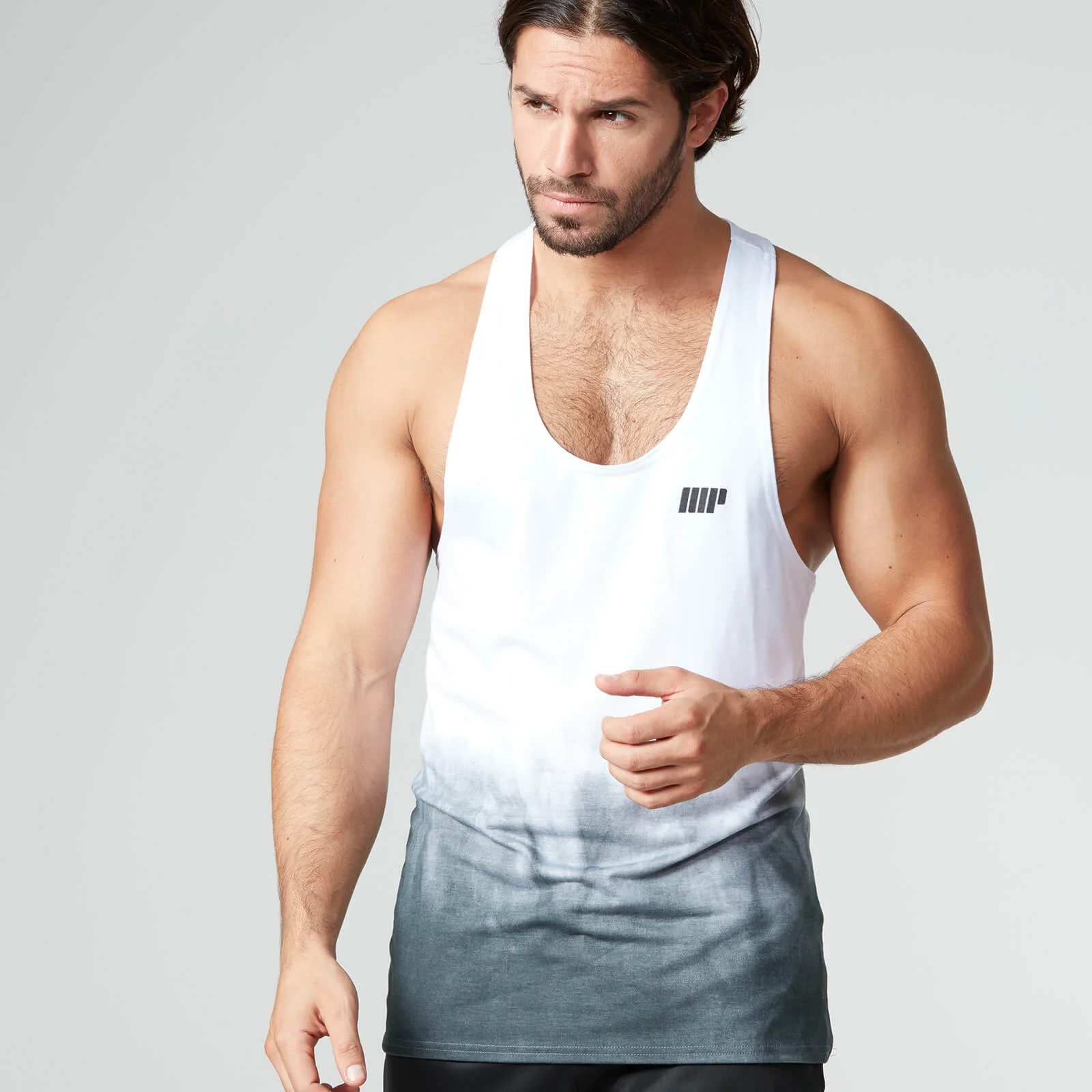 Dip Dye Stringer Vest - S - Sort Billede 1