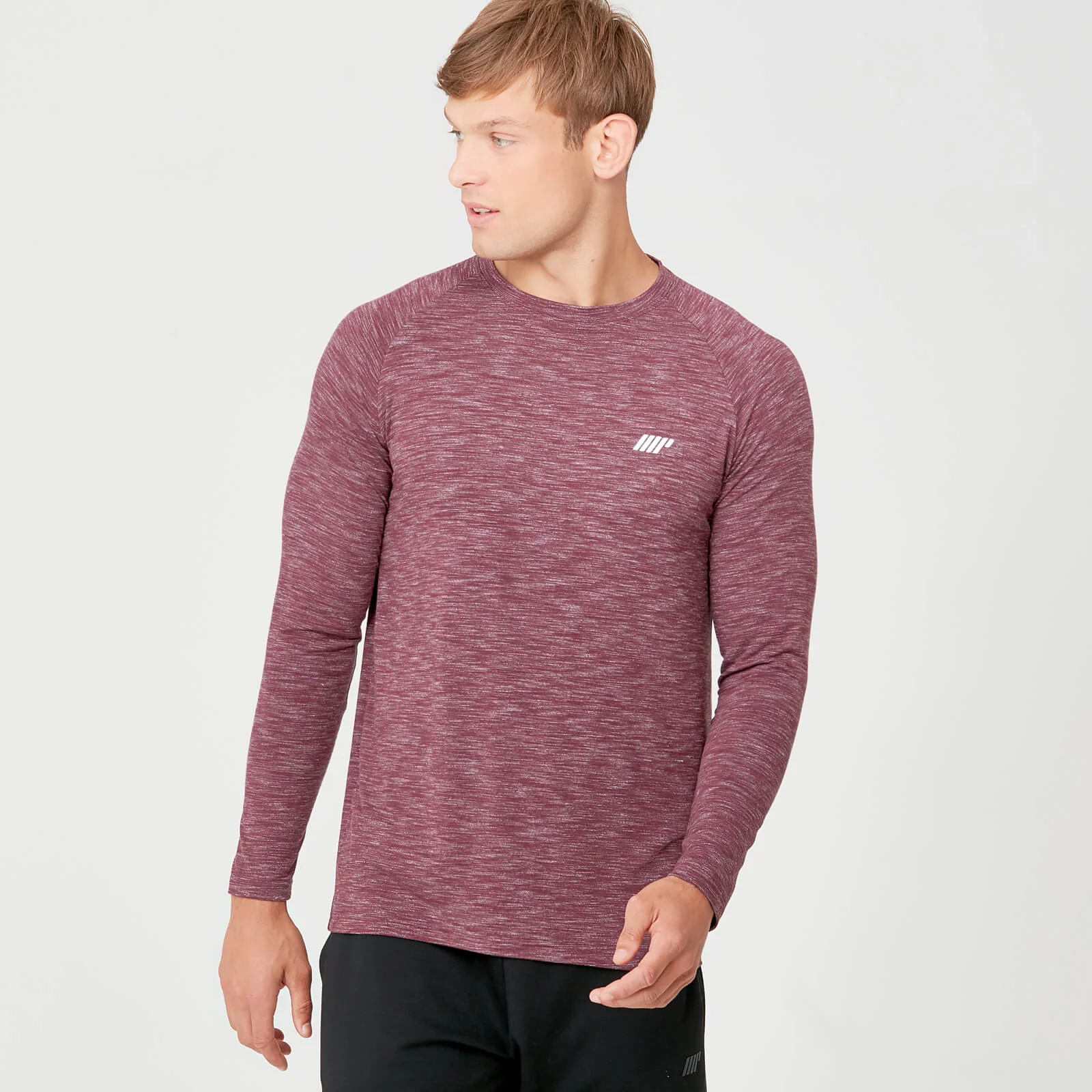 Performance Langærmet T-Shirt - Burgundy Marl - XS Billede 1