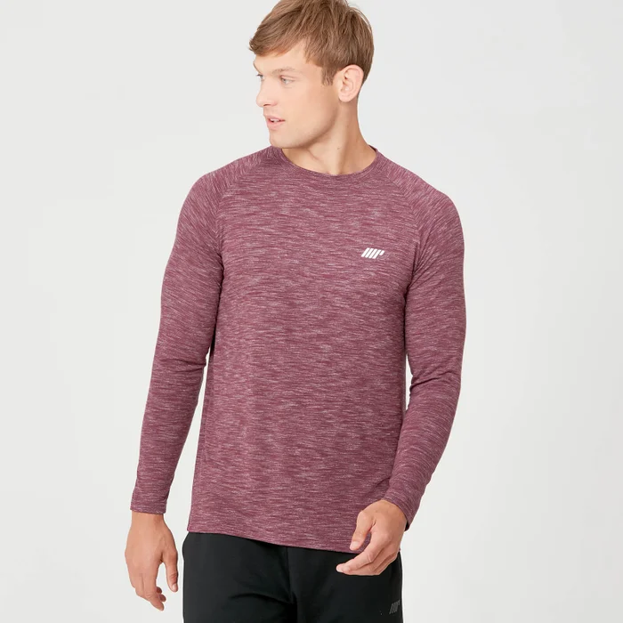 Performance Langærmet T-Shirt - Burgundy Marl