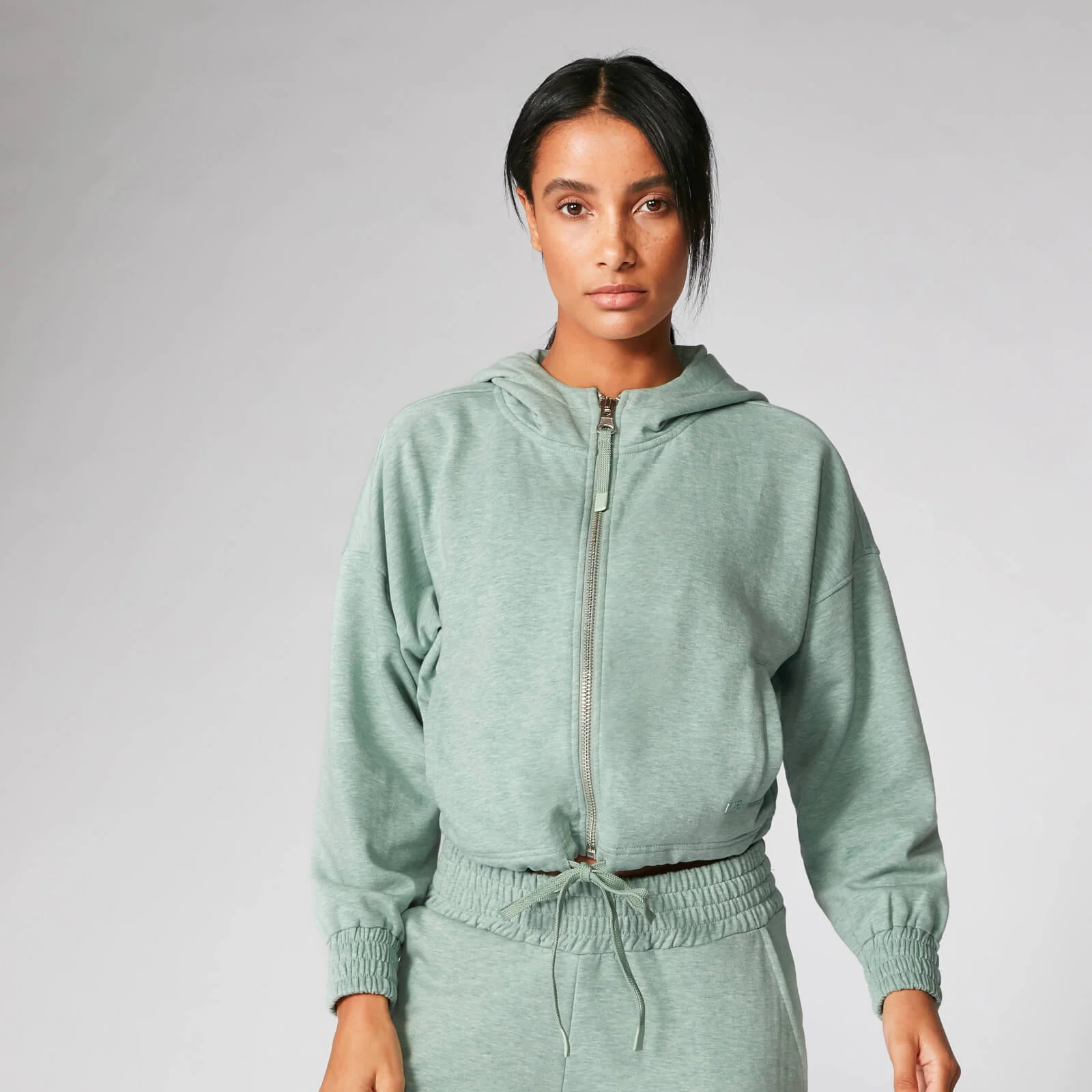 Revive Cropped Hoodie - Seafoam Marl - XS Billede 1