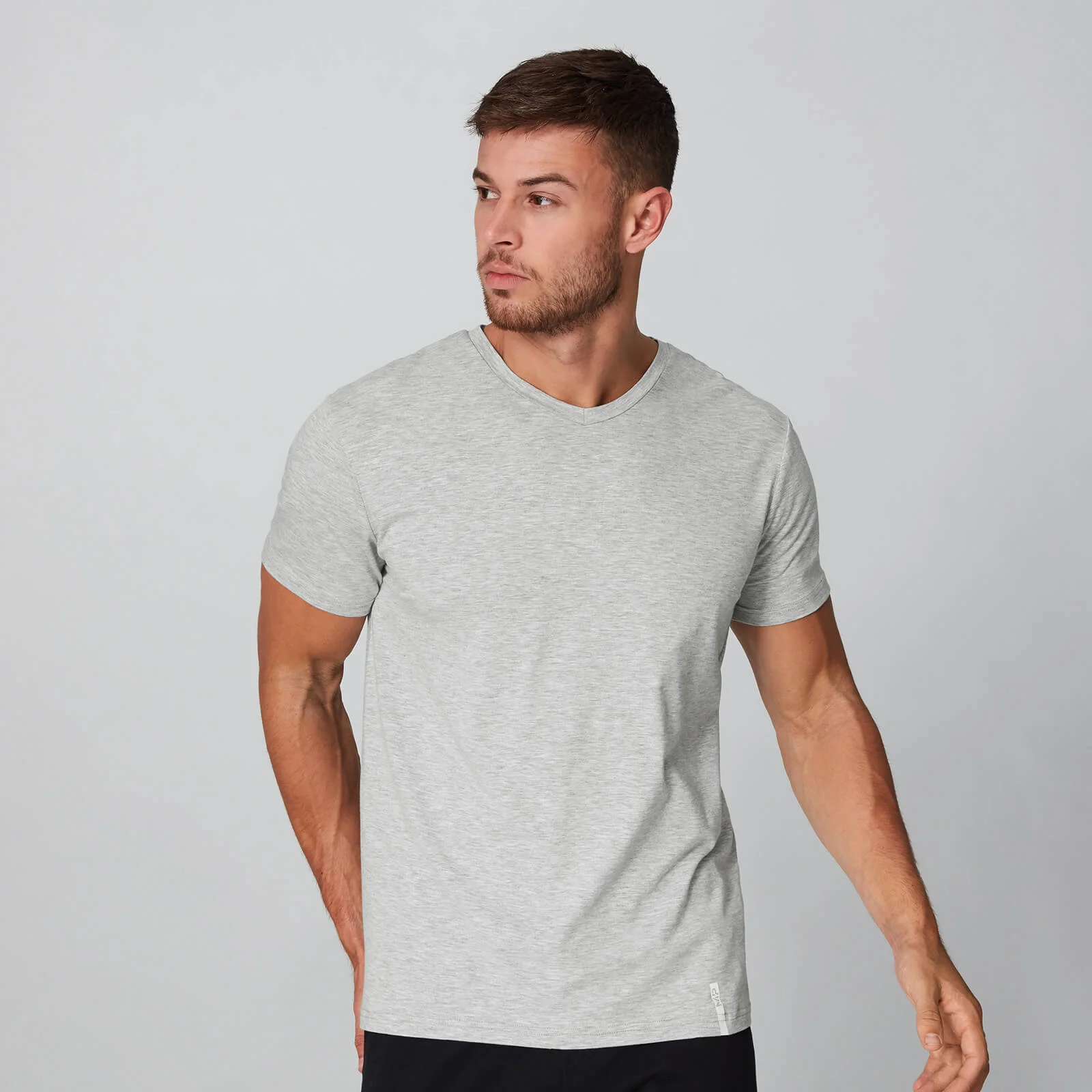 Luxe Classic V-Neck T-Shirt - Sølv - XS Billede 1