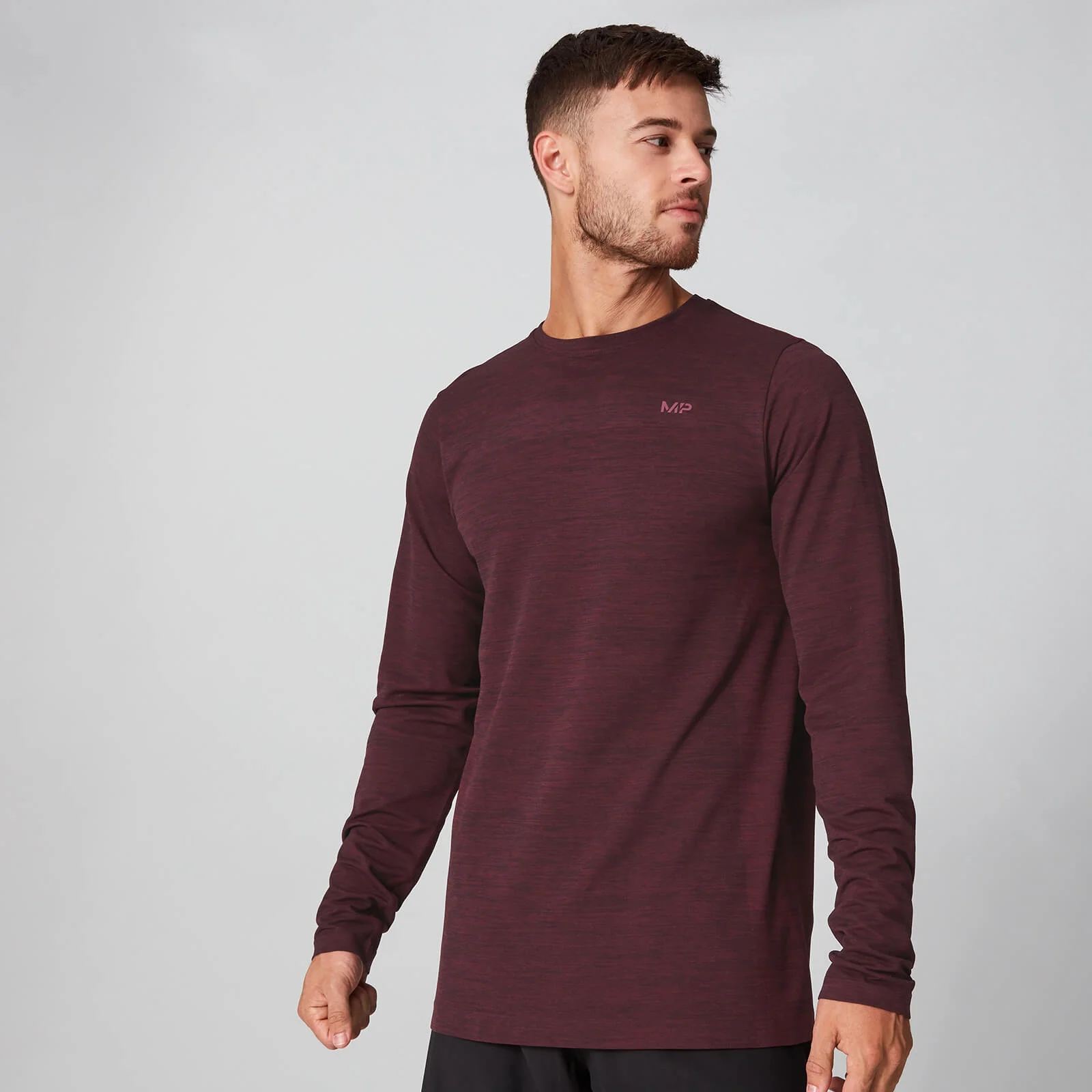 Aero Knit Long-Sleeve T-Shirt - Oxblood Marl - XS Billede 1
