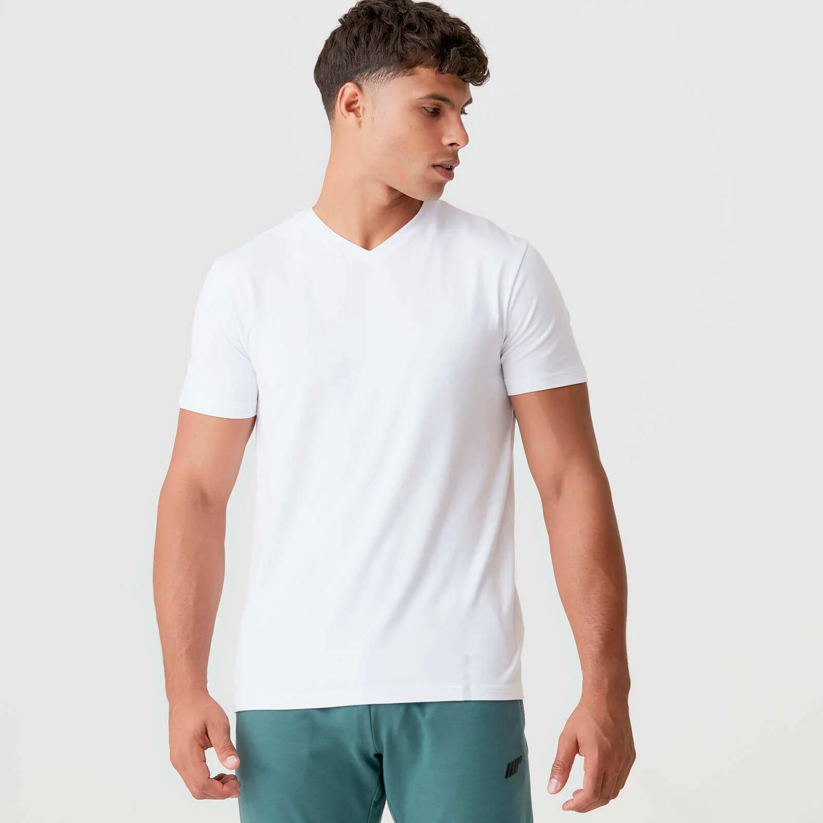 Luxe Classic V-Neck T-Shirt - Hvid - XS Billede 1