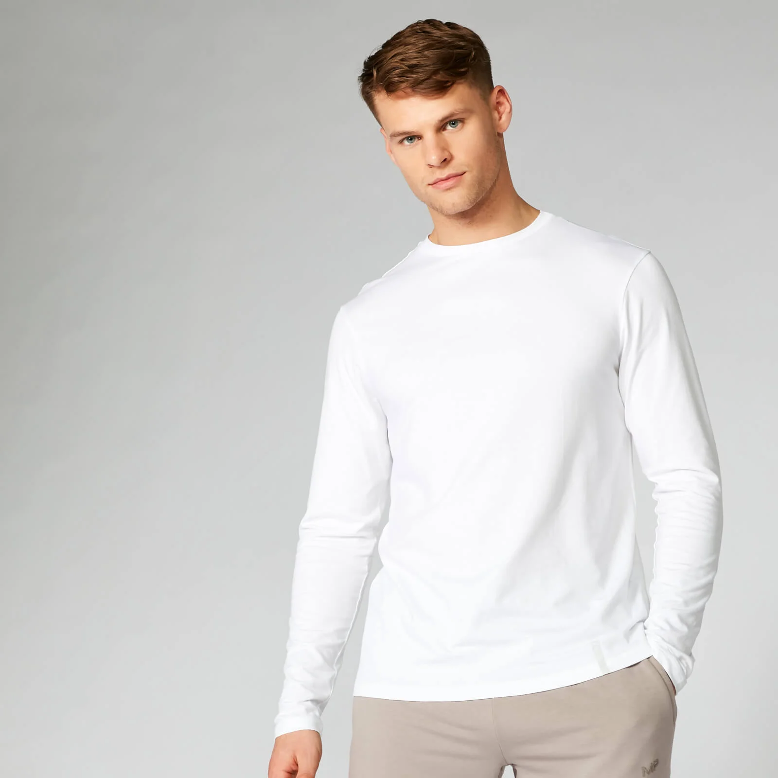 Luxe Classic Long-Sleeve Crew - Hvid - XS Billede 1