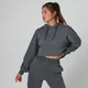Washed Cropped Hoodie - Grå