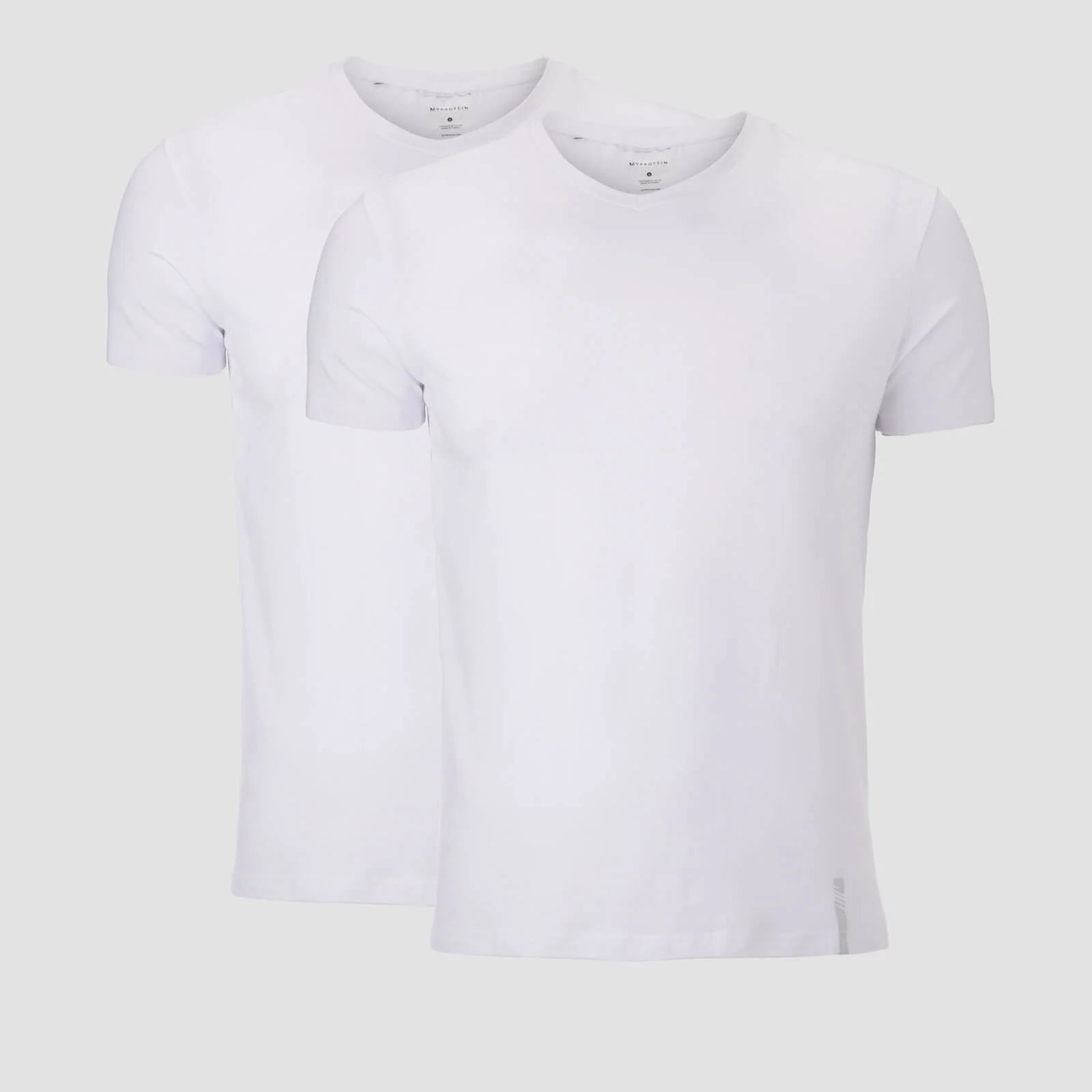 MP Luxe Classic T-shirt med V-hals – Hvid/Hvid (2-pak) - XS Billede 1