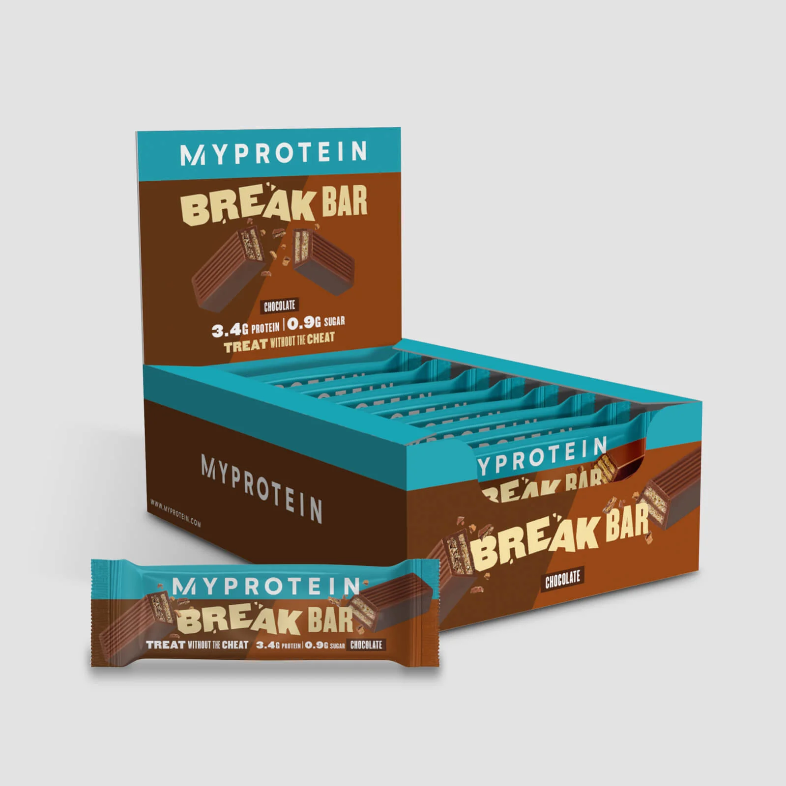 Protein Break Bar - 16 x 21.5g - Chokolade Billede 1