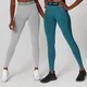 Curve Leggings (2 Pack - Sølv/Lagoon)