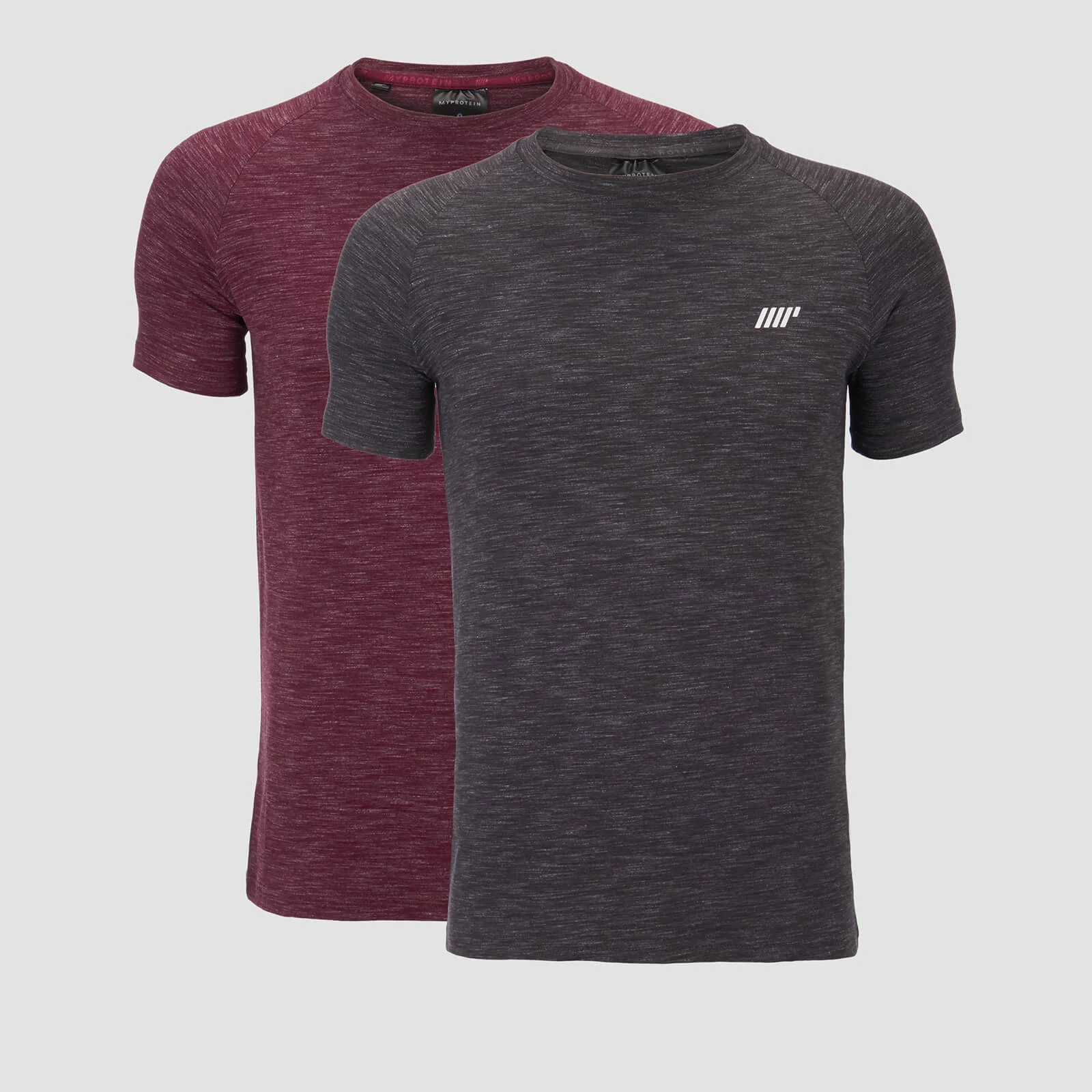 Performance T-Shirt (2 Pack) - Burgundy Marl/Charcoal Marl - XS Billede 1
