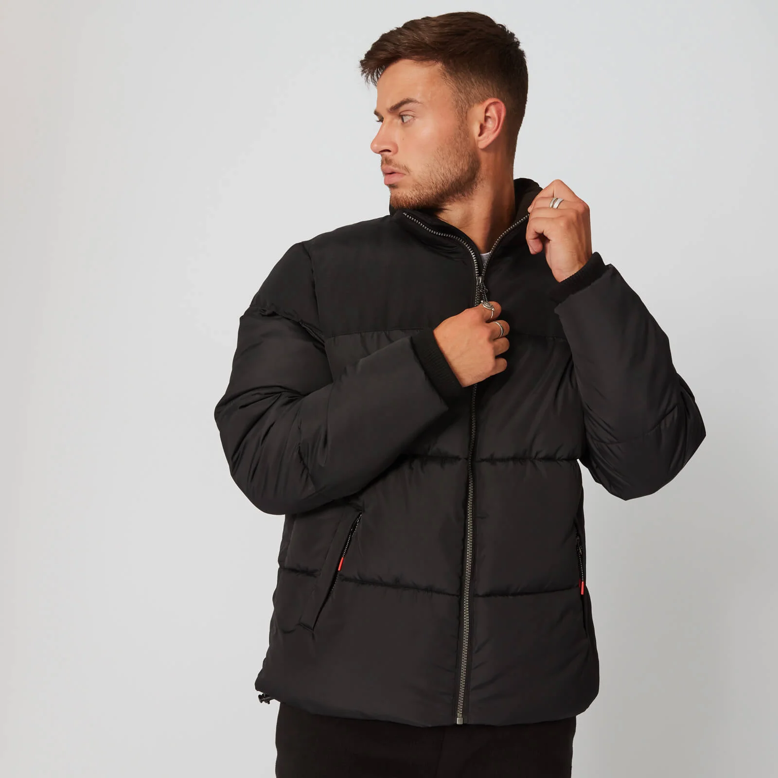 Double Panel Puffer Jacket - Sort - XS Billede 1