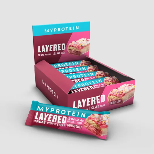 6 Layer Protein Bar - 12 x 60g - Fødselsdagskage