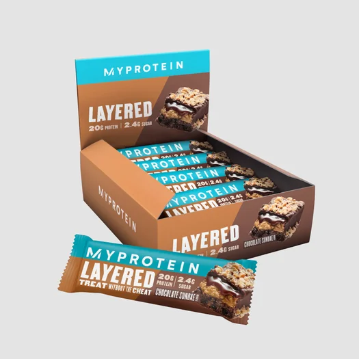 6 Layer Protein Bar - 12 x 60g - Chocolate Sundae