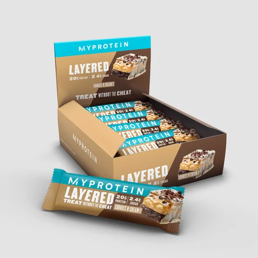 6 Layer Protein Bar - 12 x 60g - Cookies og Cream