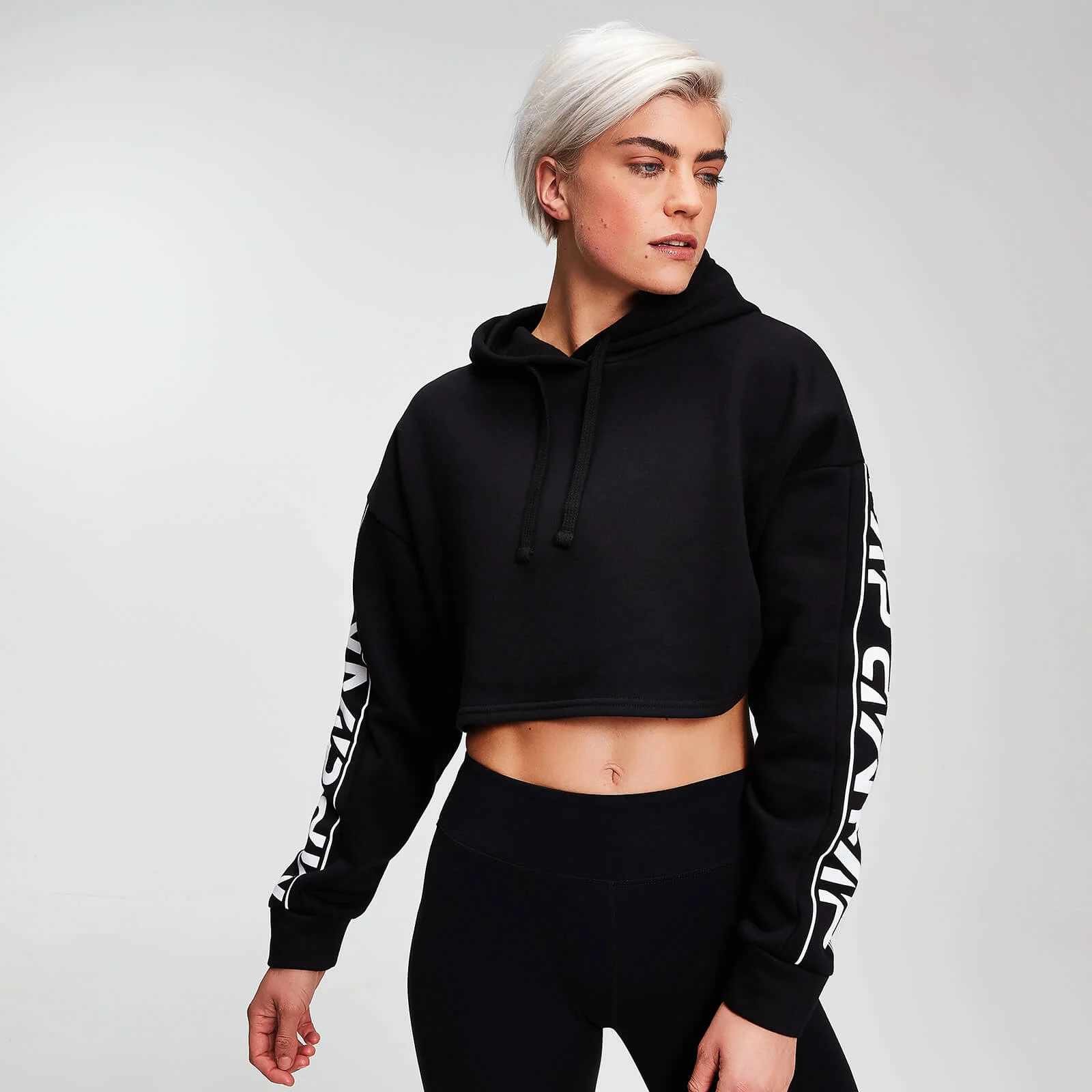 Rest Day Logo Cropped Hoodie - Sort - XS Billede 1
