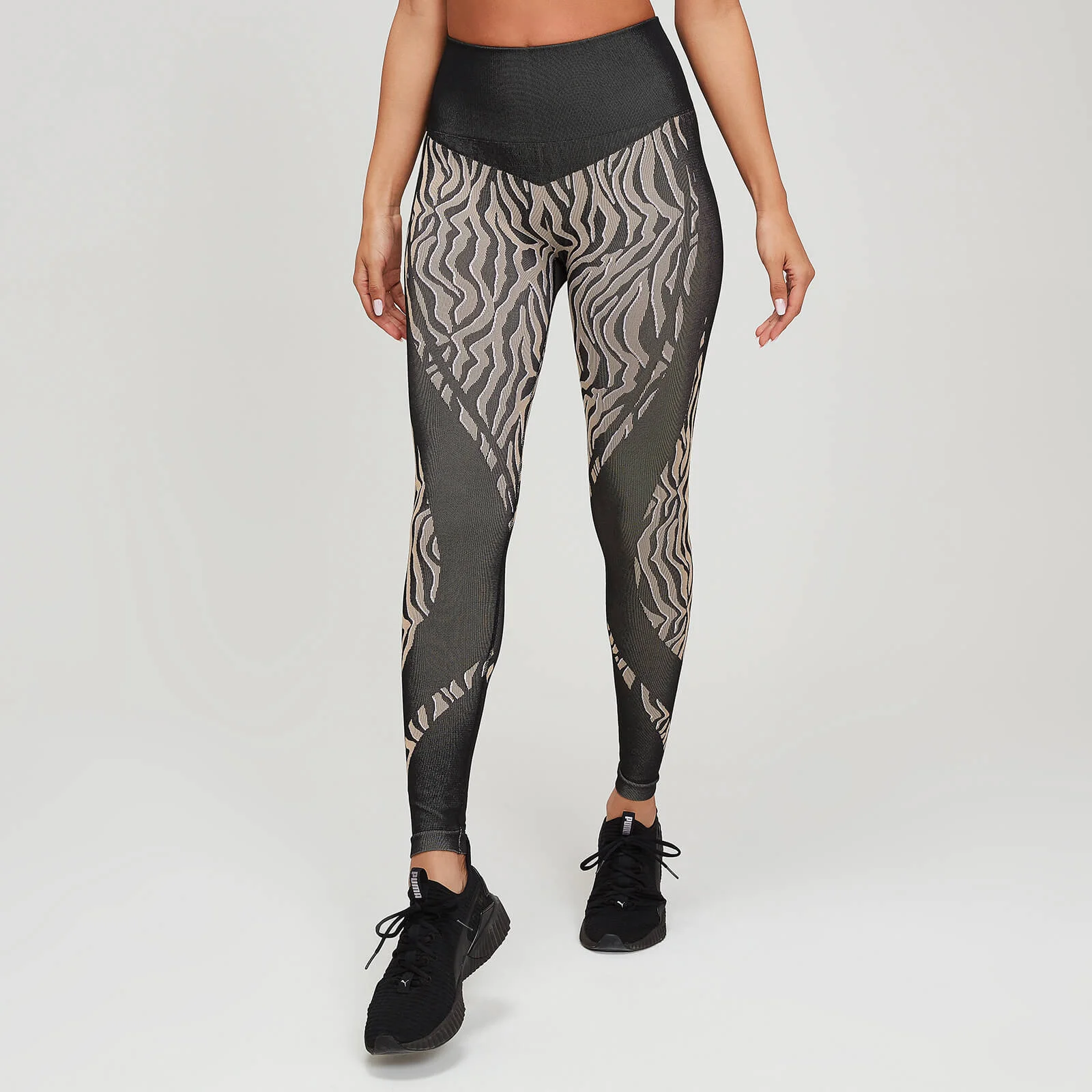 MP Animal Zebra Seamless Leggings til Kvinder - Sort/Praline - XS Billede 1