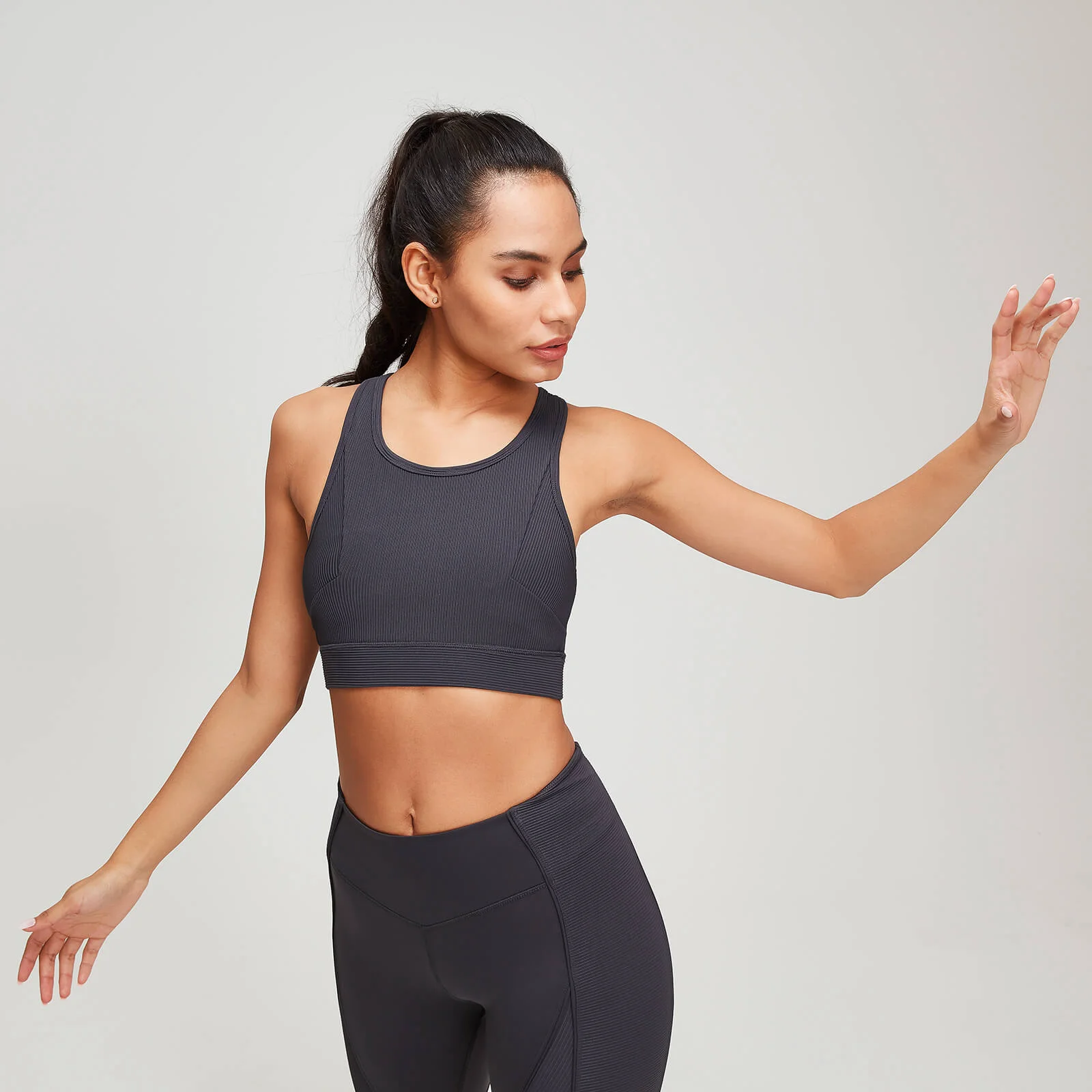 MP Textured Training Sports-BH - Slate - XS Billede 1