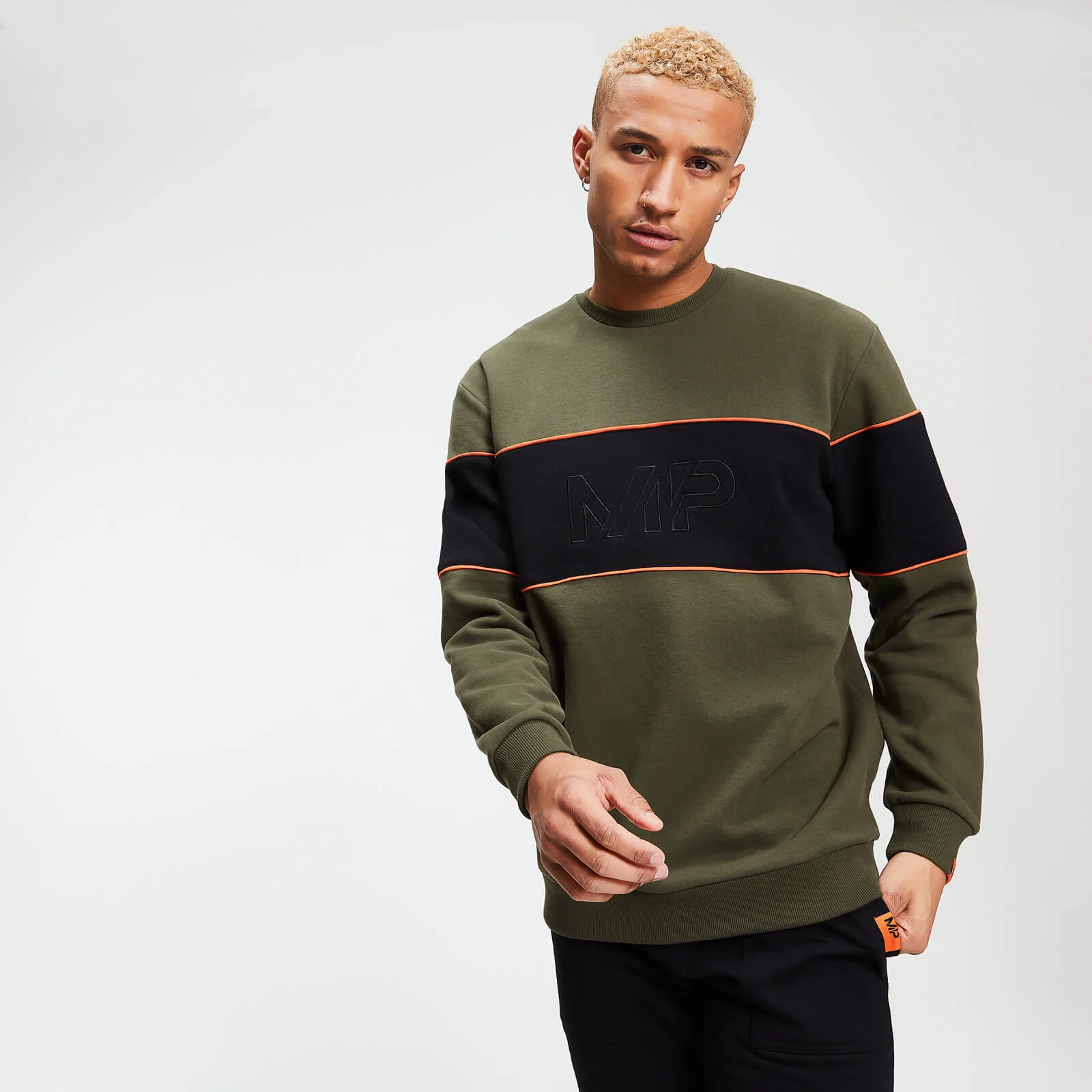 Rest Day Stripe Sweatshirt - Army Green - XS Billede 1