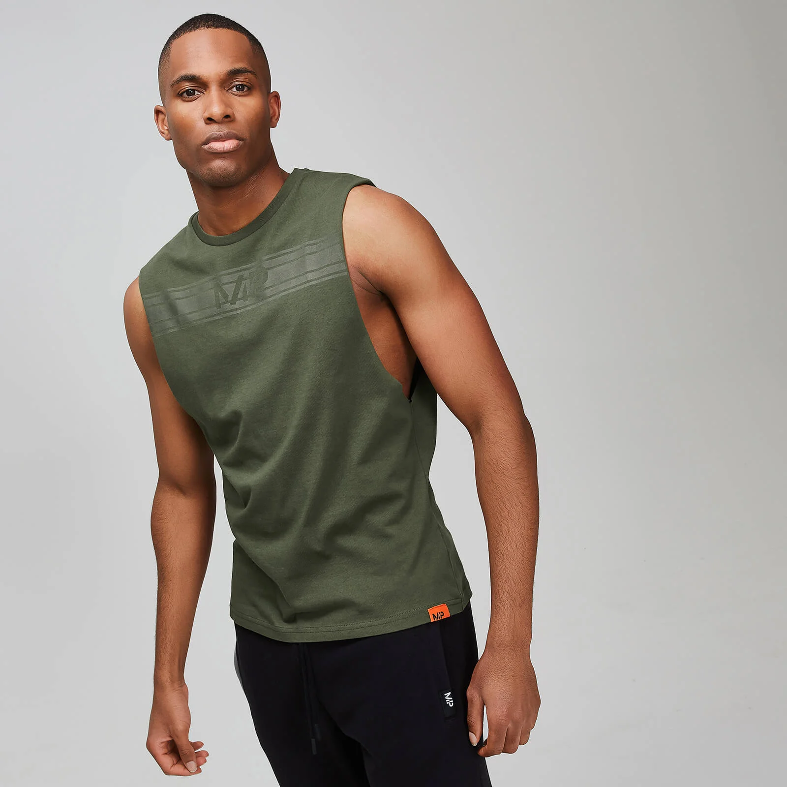 MP Men's Rest Day Drop Armhole Tank Top - Army Green - XS Billede 1
