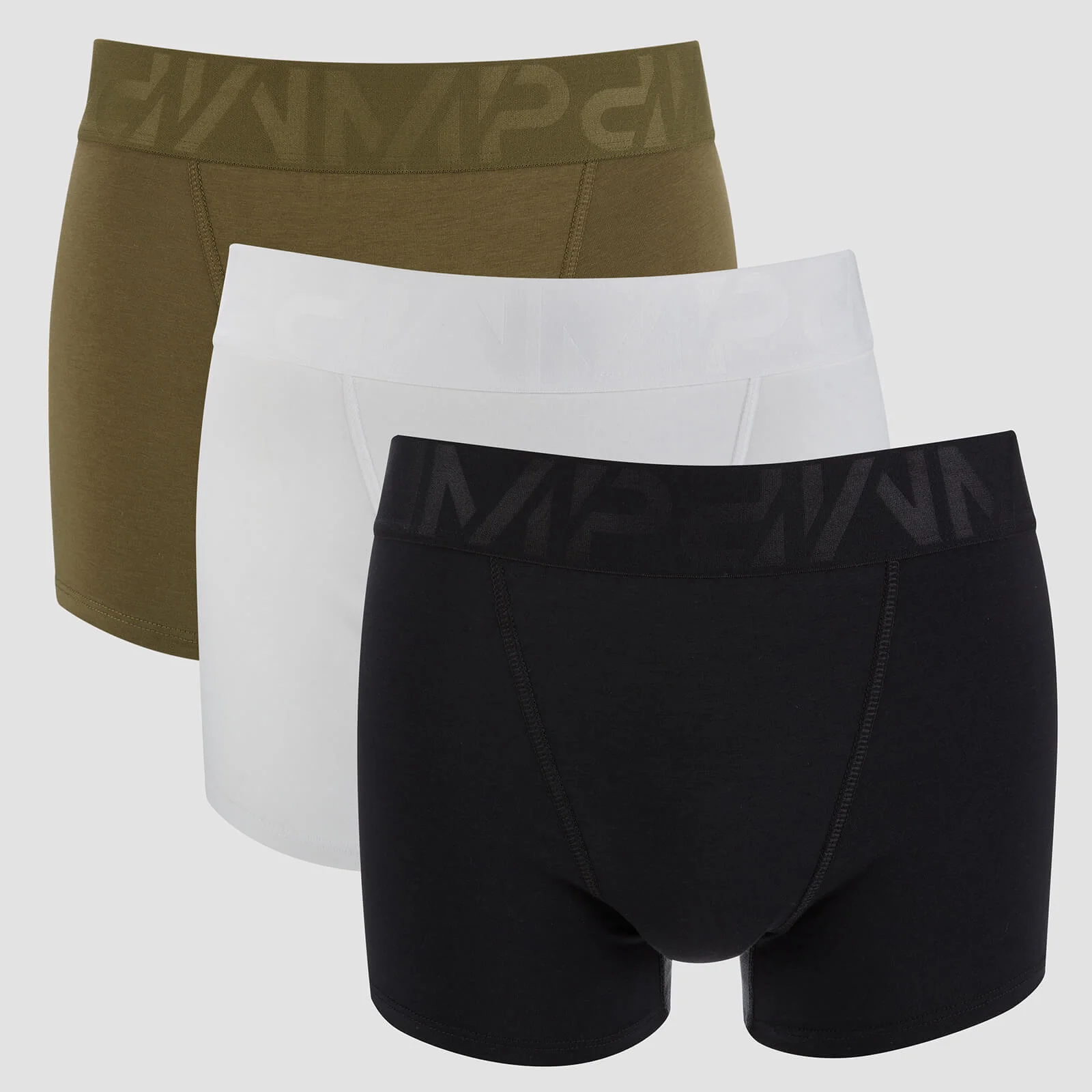 3 Pack Sports Boxer til Mænd - Sort/Khaki/Hvid - XS Billede 1
