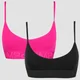 Bomulds-BH til Kvinder - 2 Pack - Super Pink/Sort
