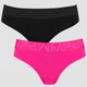 Bomulds-Hipster til Kvinder - 2 Pack - Super Pink/Sort