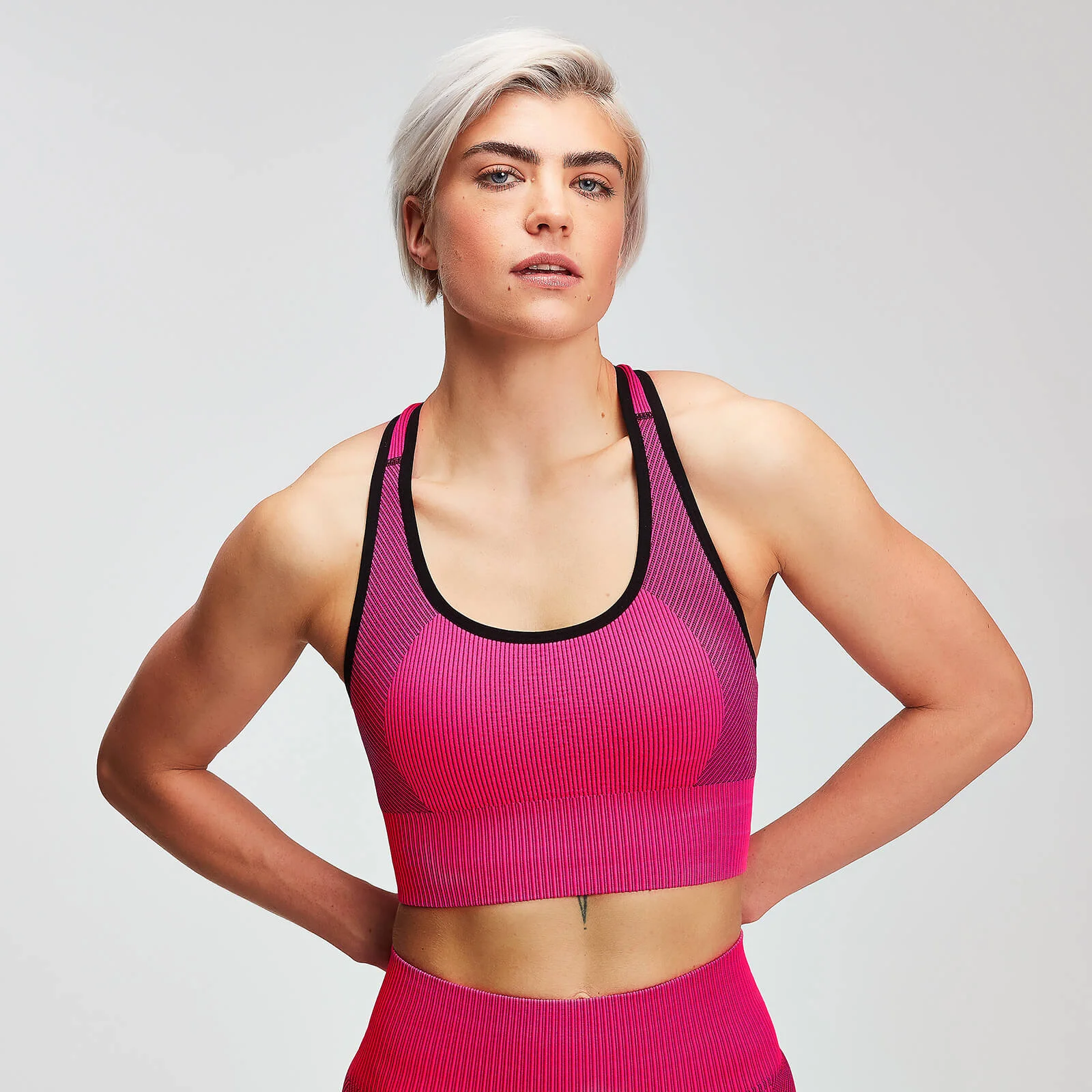 MP Contrast Seamless Sports BH - Super Pink - XS Billede 1