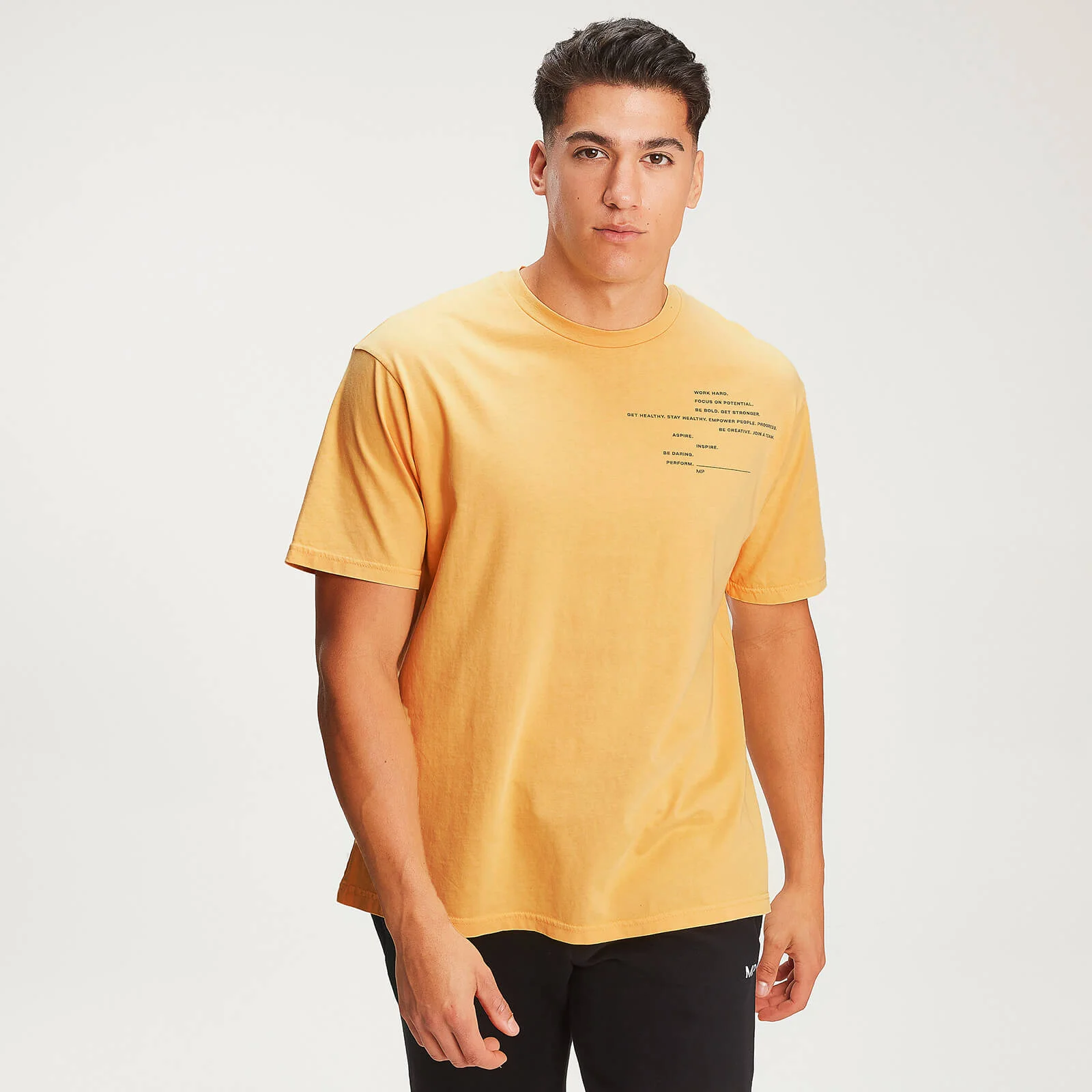 Rest Day Staggered Slogan T-Shirt - Old Gold - XS Billede 1