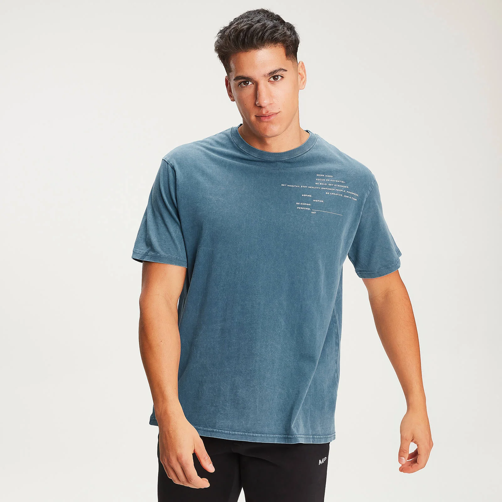 Rest Day Staggered Slogan T-Shirt - Bluejay - XS Billede 1
