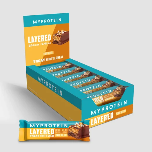 6 Layer Protein Bar - 12 x 60g - Jordnøddesmør