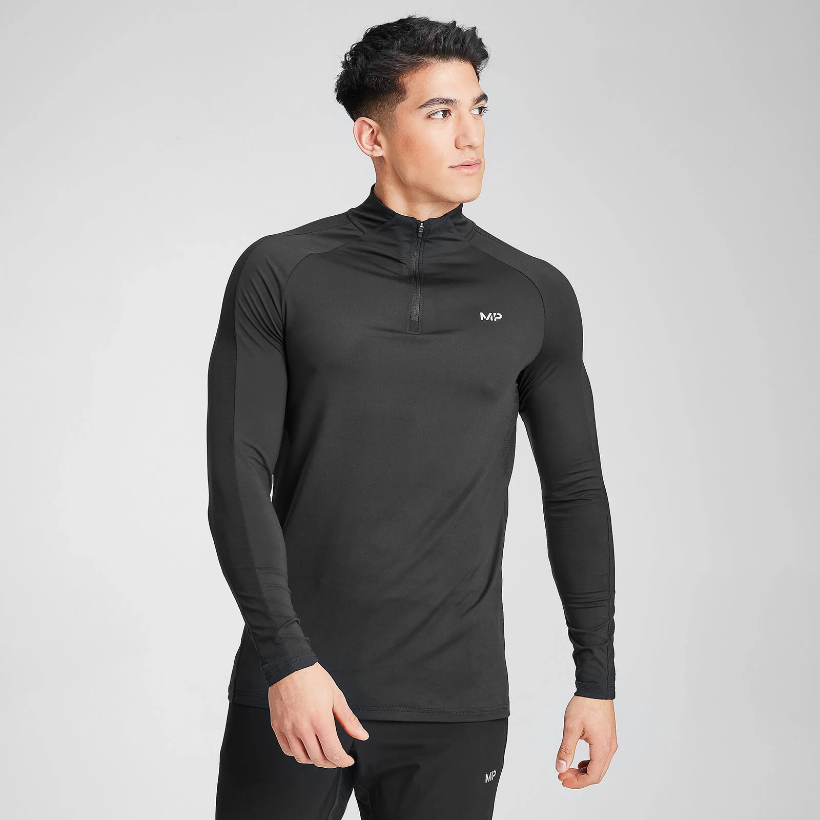 Velocity 1/4 Zip til mænd – Sort - XXS Billede 1