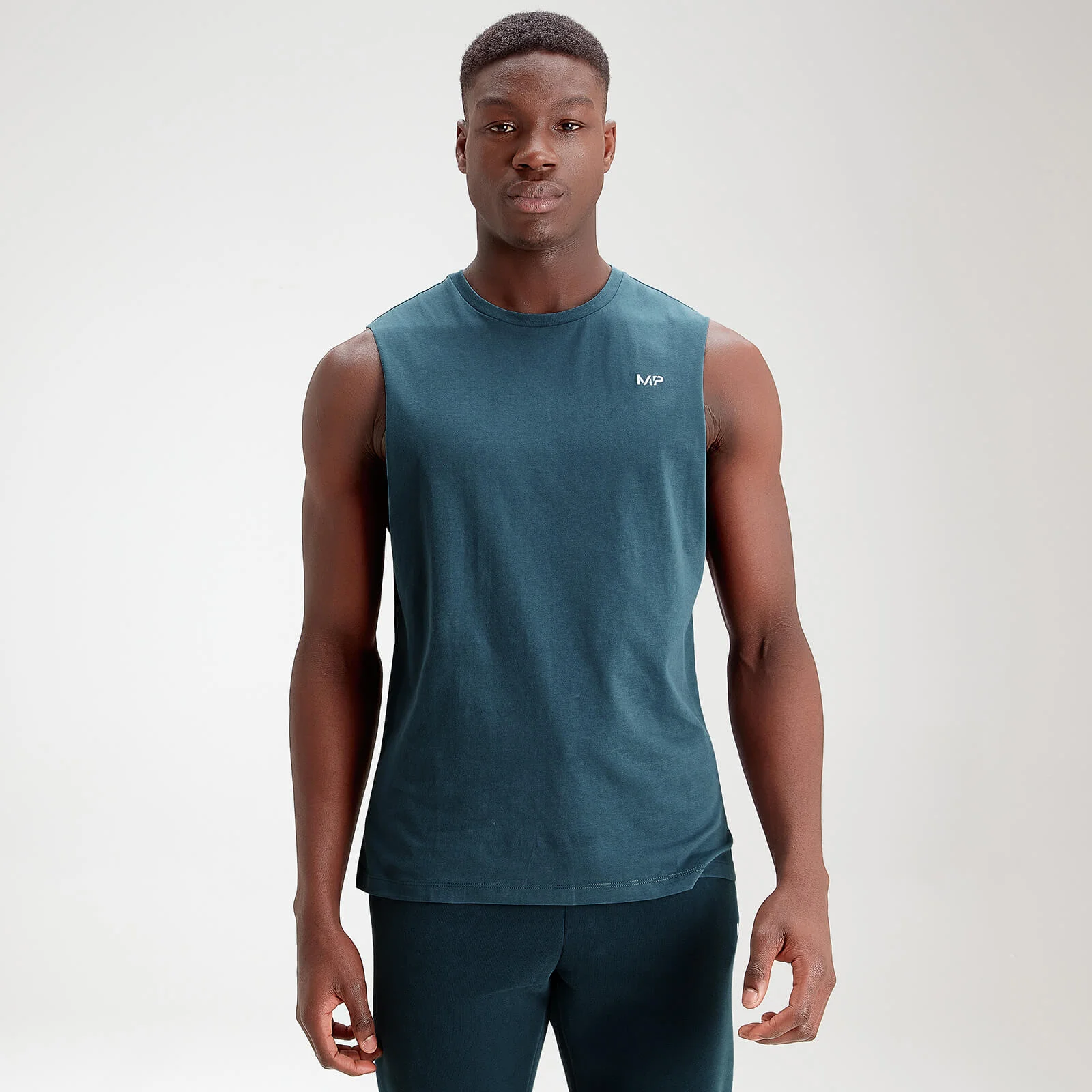 MP Men's Essentials Drop Armhole Tank - Deep Sea Blue - XXS Billede 1