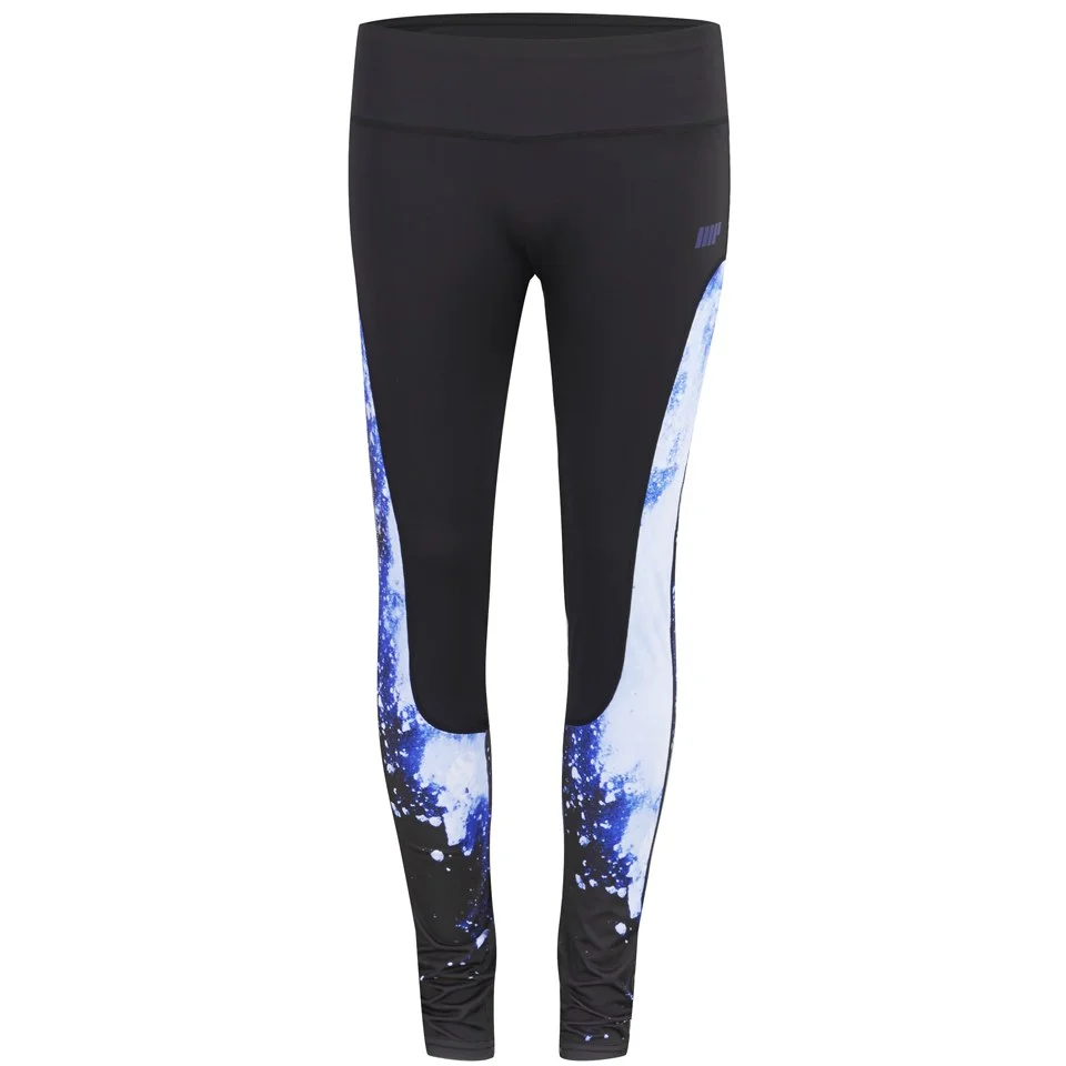 Myprotein Kvinde Højtaljet Printed Panel Leggings - Blå Billede 1