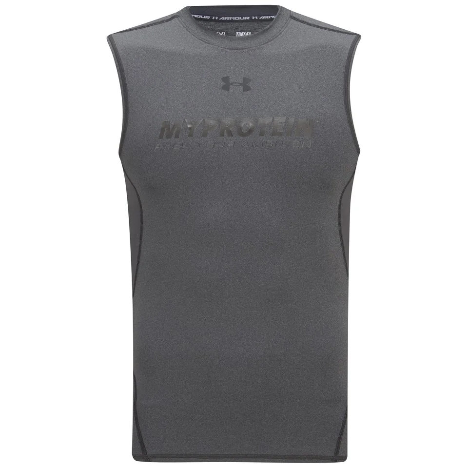 Under Armour Herre HeatGear ærmeløs kompressionstrøje - Carbon Heather Billede 1