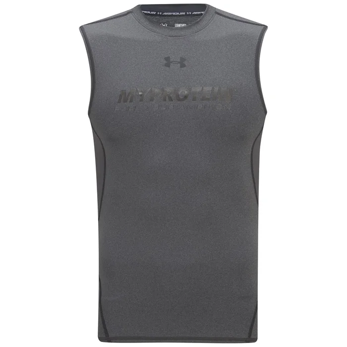 Under Armour Herre HeatGear ærmeløs kompressionstrøje - Carbon Heather