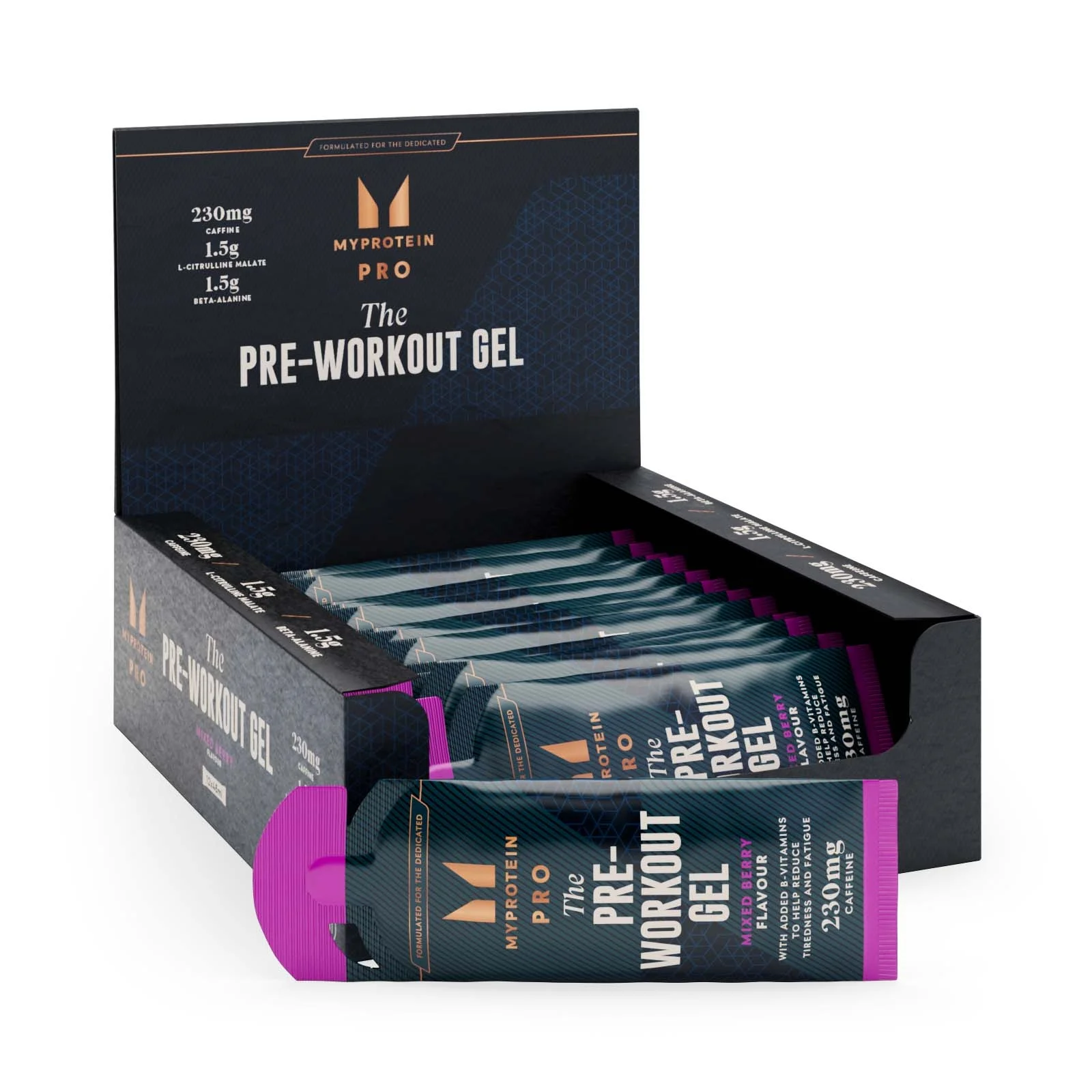 Pre-Workout Gel - 12 x 50g - Mixed Berry Billede 1
