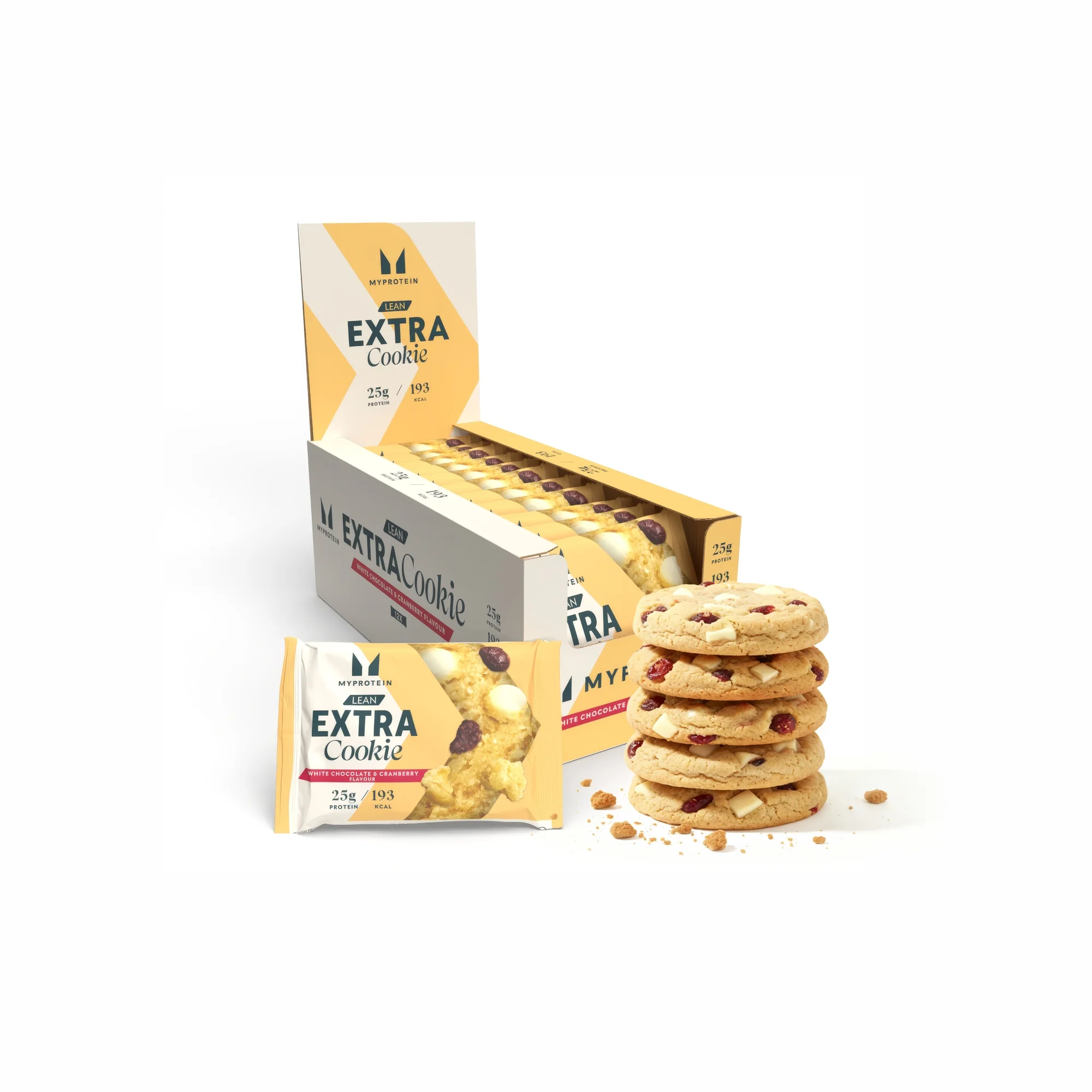Protein Cookie - 12 x 50g - White Chocolate & Cranberry (Lean) Billede 1