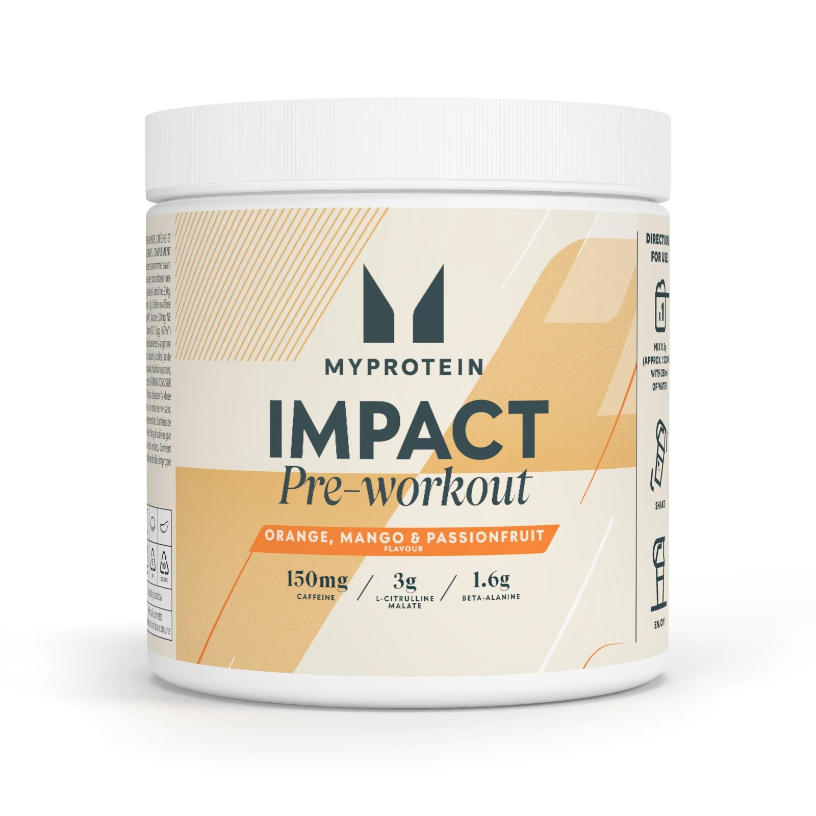 Pre-Workout Blanding - 500G - 43servings - Appelsin Mango Passionsfrugt Billede 1