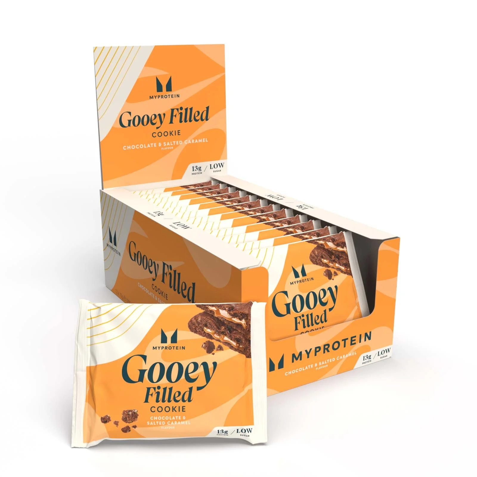 Baked Protein Cookie - 12 x 75g - Chocolate Salted Caramel (Gooey Filled) Billede 1