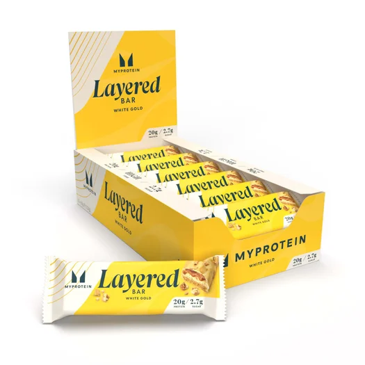6 Layer Protein Bar - 12 x 60g - White Gold