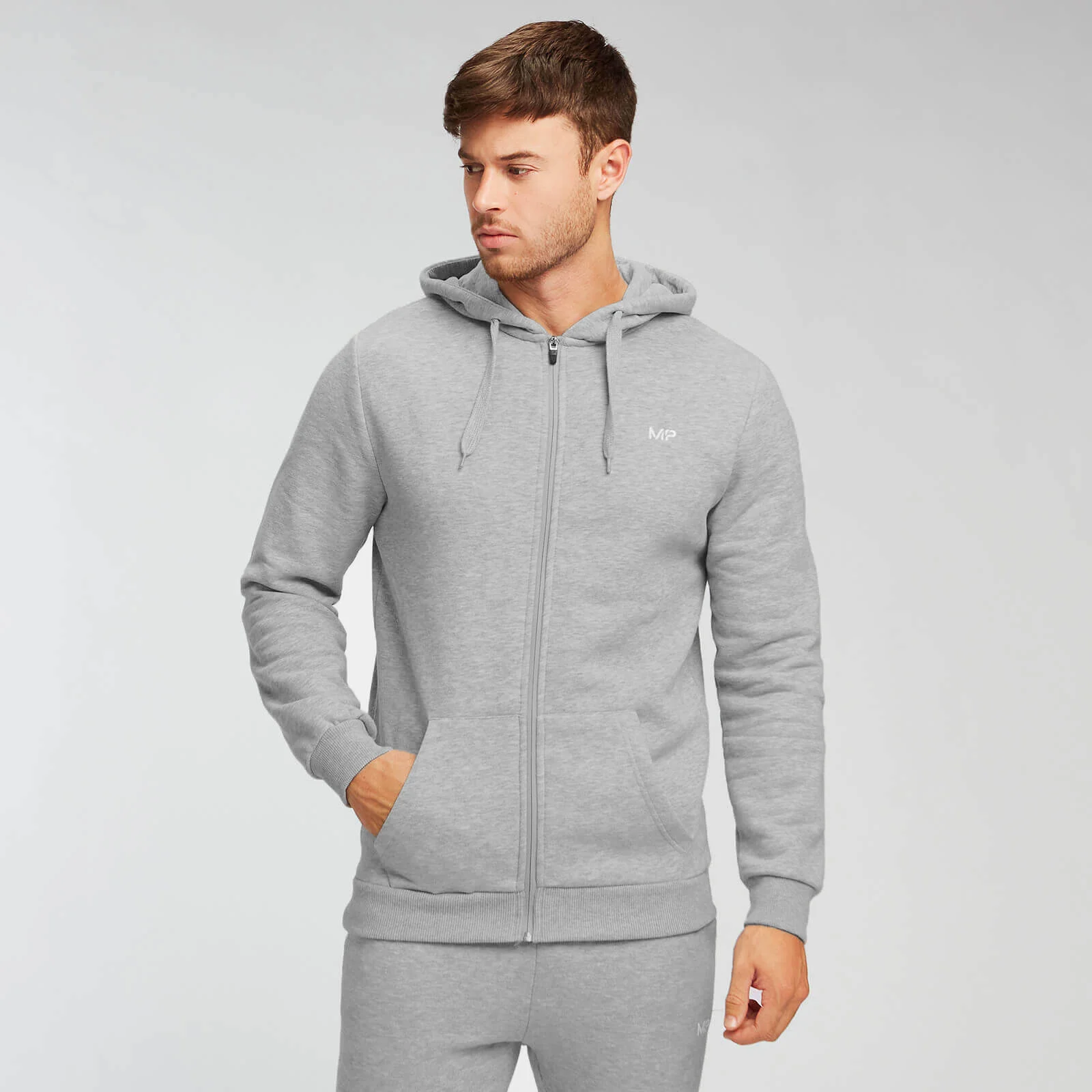 MP Hoodie med lynlås - Til mænd - Grey Marl - XS Billede 1