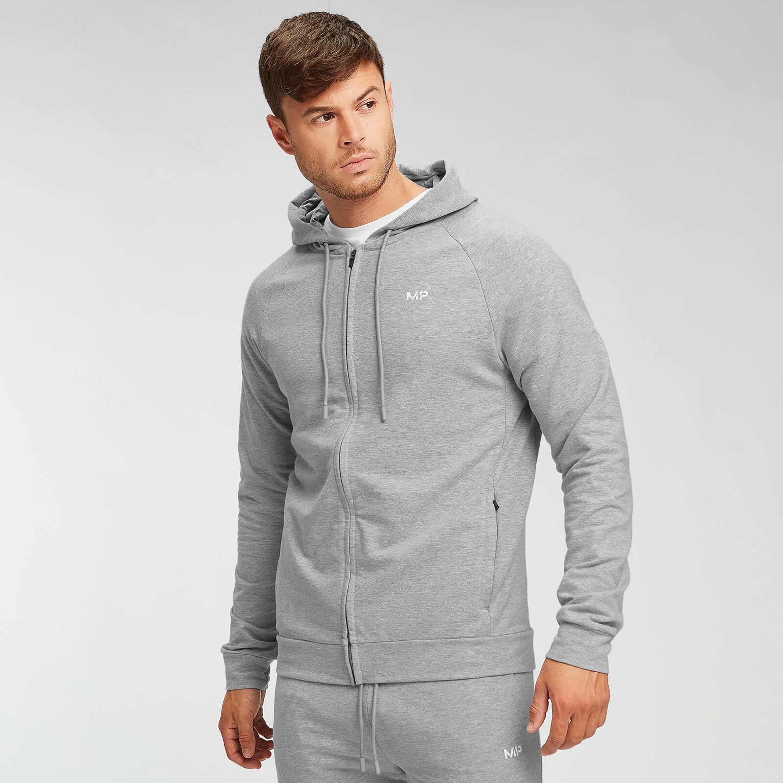 MP Form Zip Up Hoodie - Til mænd - Grey Marl - S Billede 1