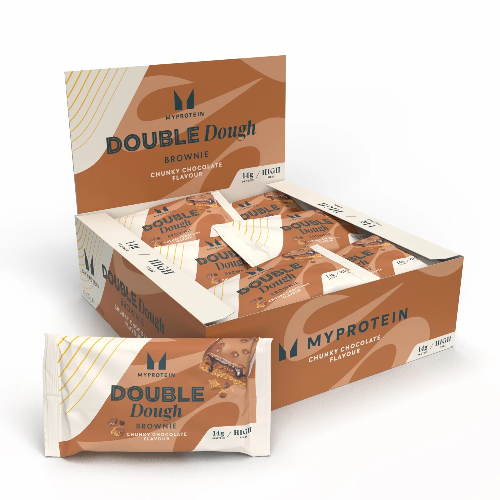 Double Dough Brownie - 12 x 60g - Chunky Chocolate Billede 1