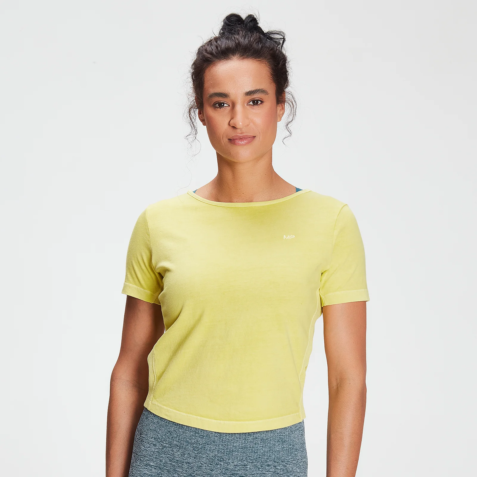 MP Women's Training Washed Tie Back T-shirt - Washed Yellow - XXS Billede 1