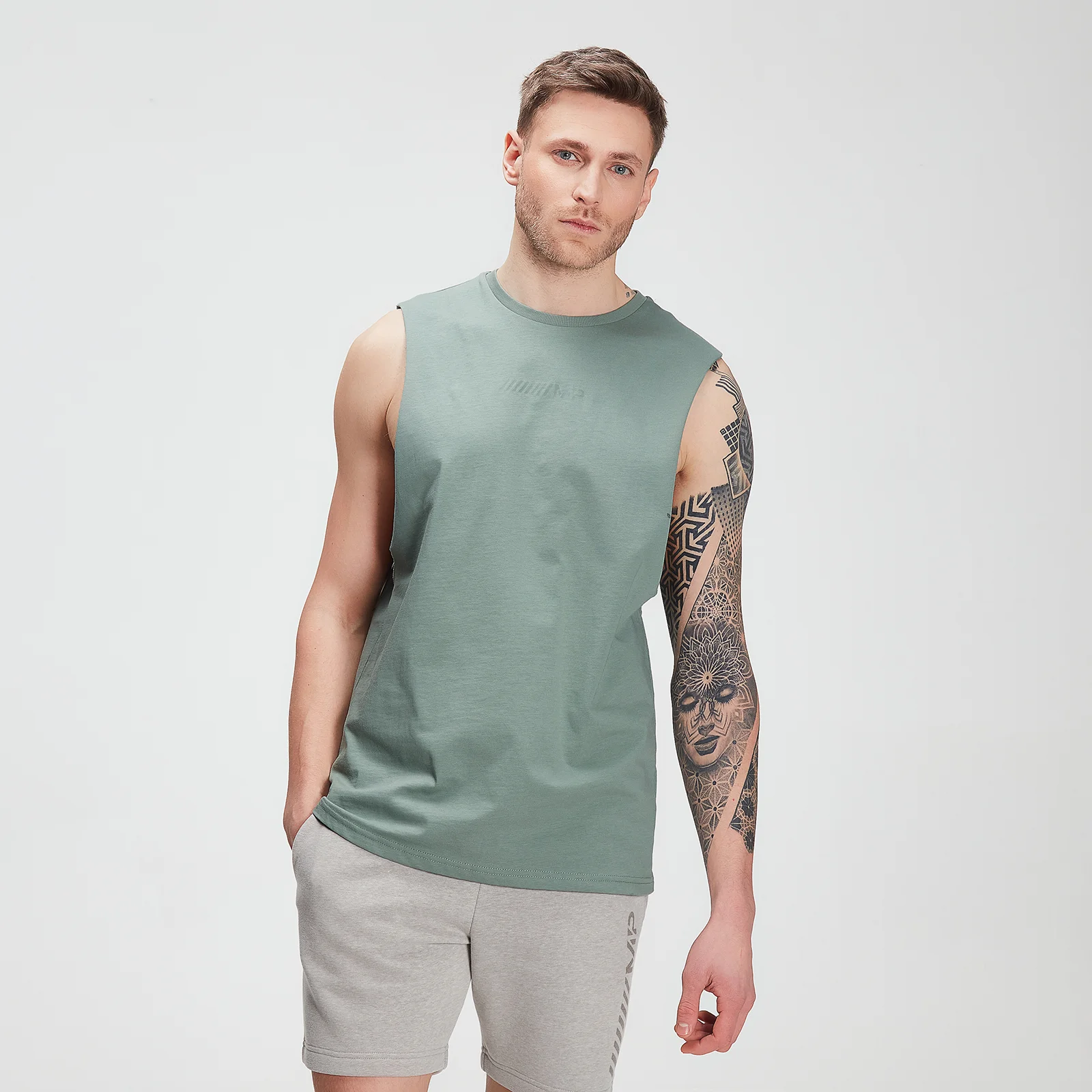 MP Tonal Graphic Tank til mænd – Washed Green - XXS Billede 1