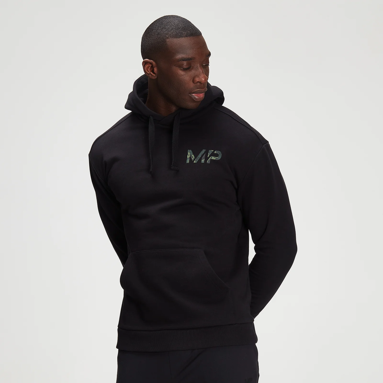 MP Adapt Washed Black Camo Print Hoodie til mænd - Sort - XXS Billede 1