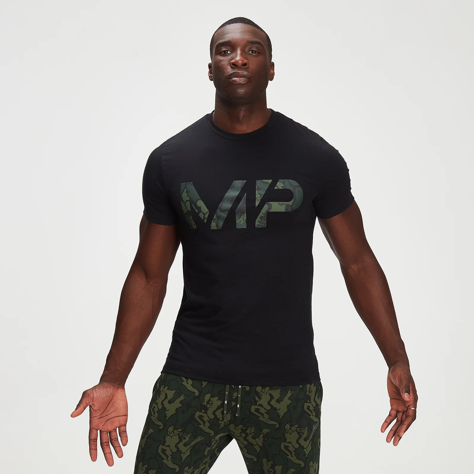 MP Adapt drirelease® Camo Print T-Shirt til mænd - Sort - XXS Billede 1