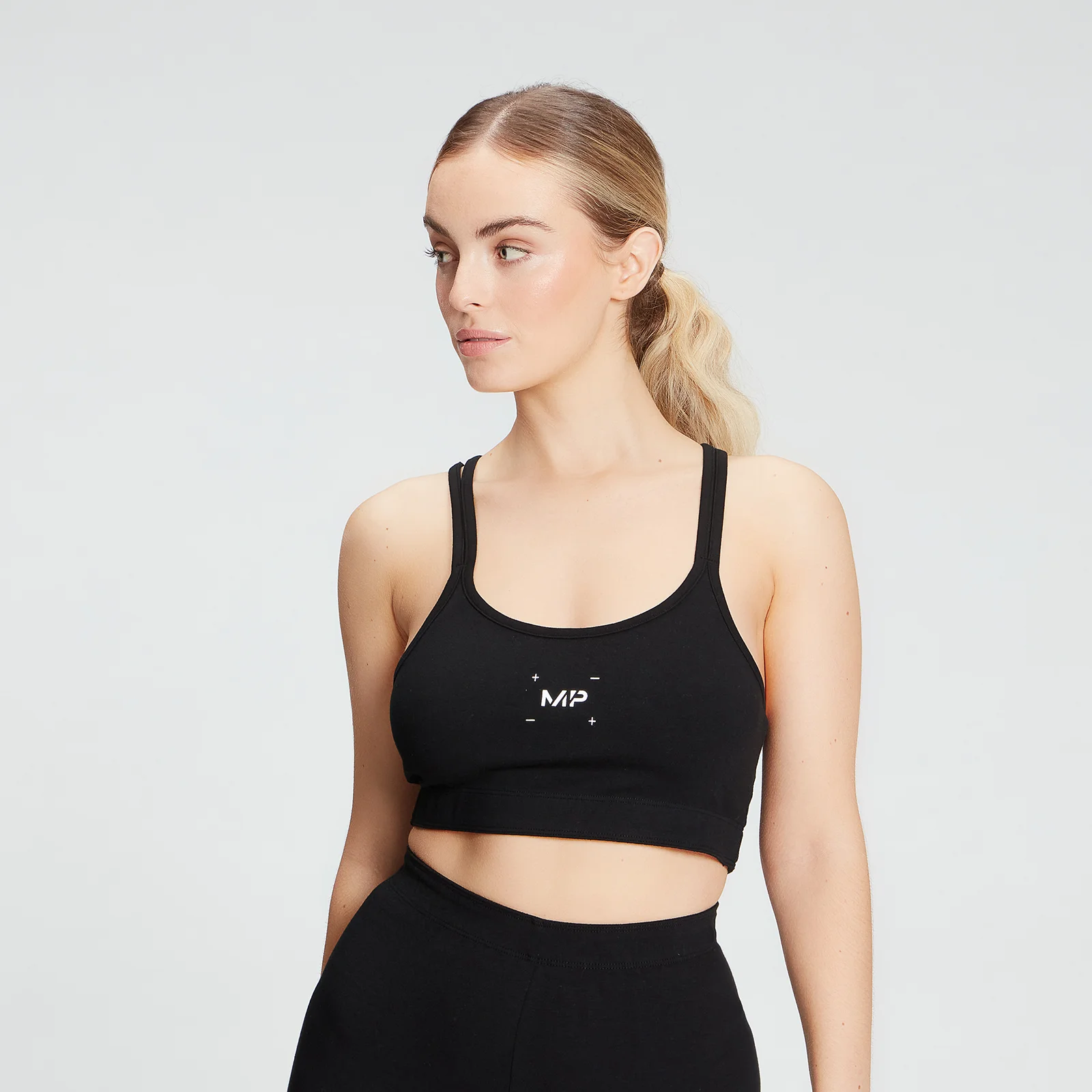 MP Women's Central Graphic Bra - Black - XXS Billede 1