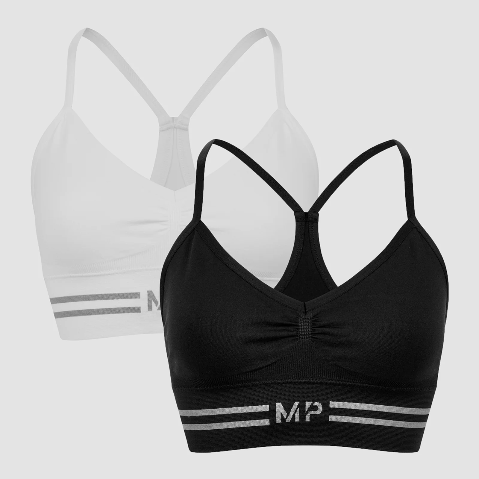 MP Women's Seamless Bralette - Black/White (2 Pack) - XXS Billede 1