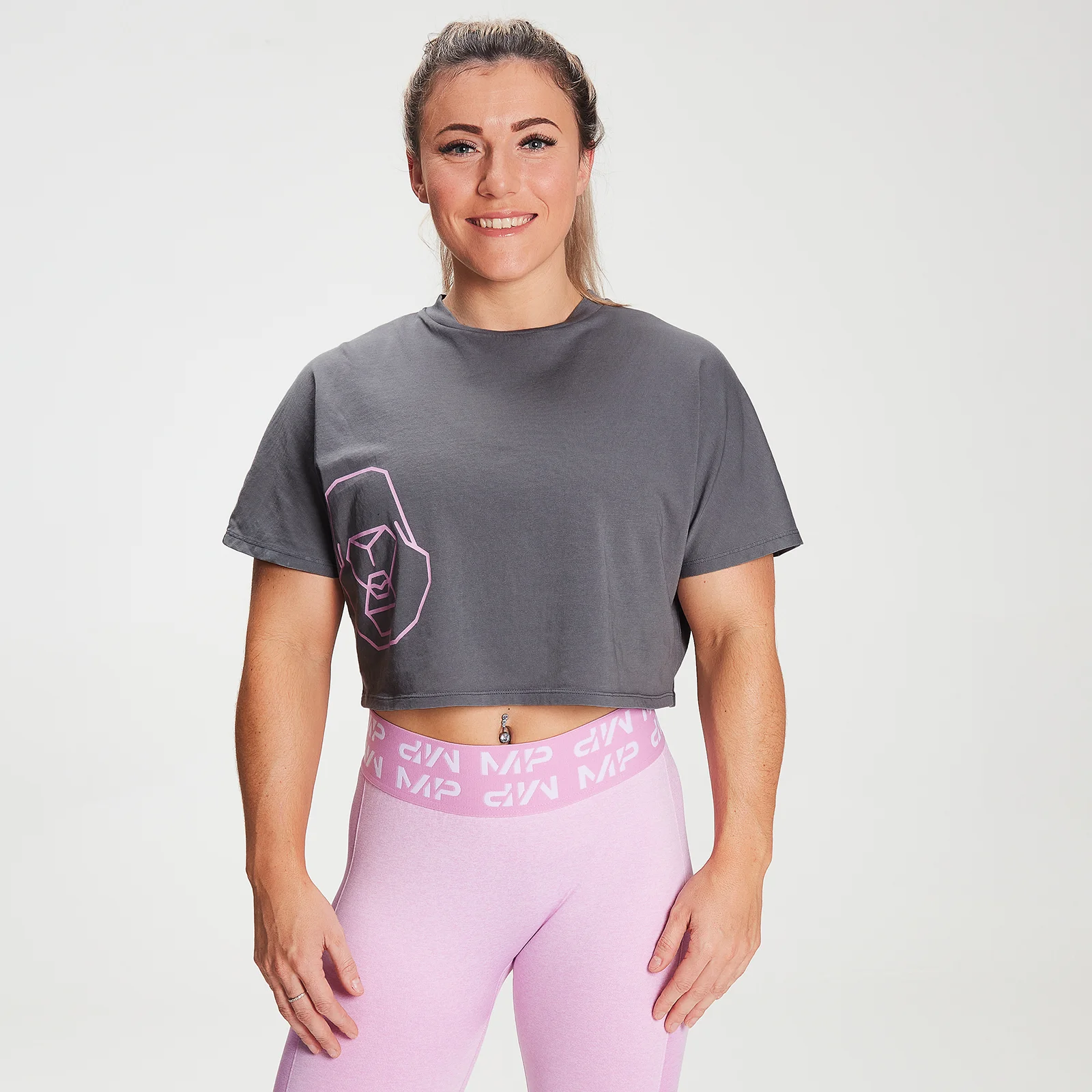 MP X Zack George Women's Washed Crop T-Shirt - Carbon - XXS Billede 1