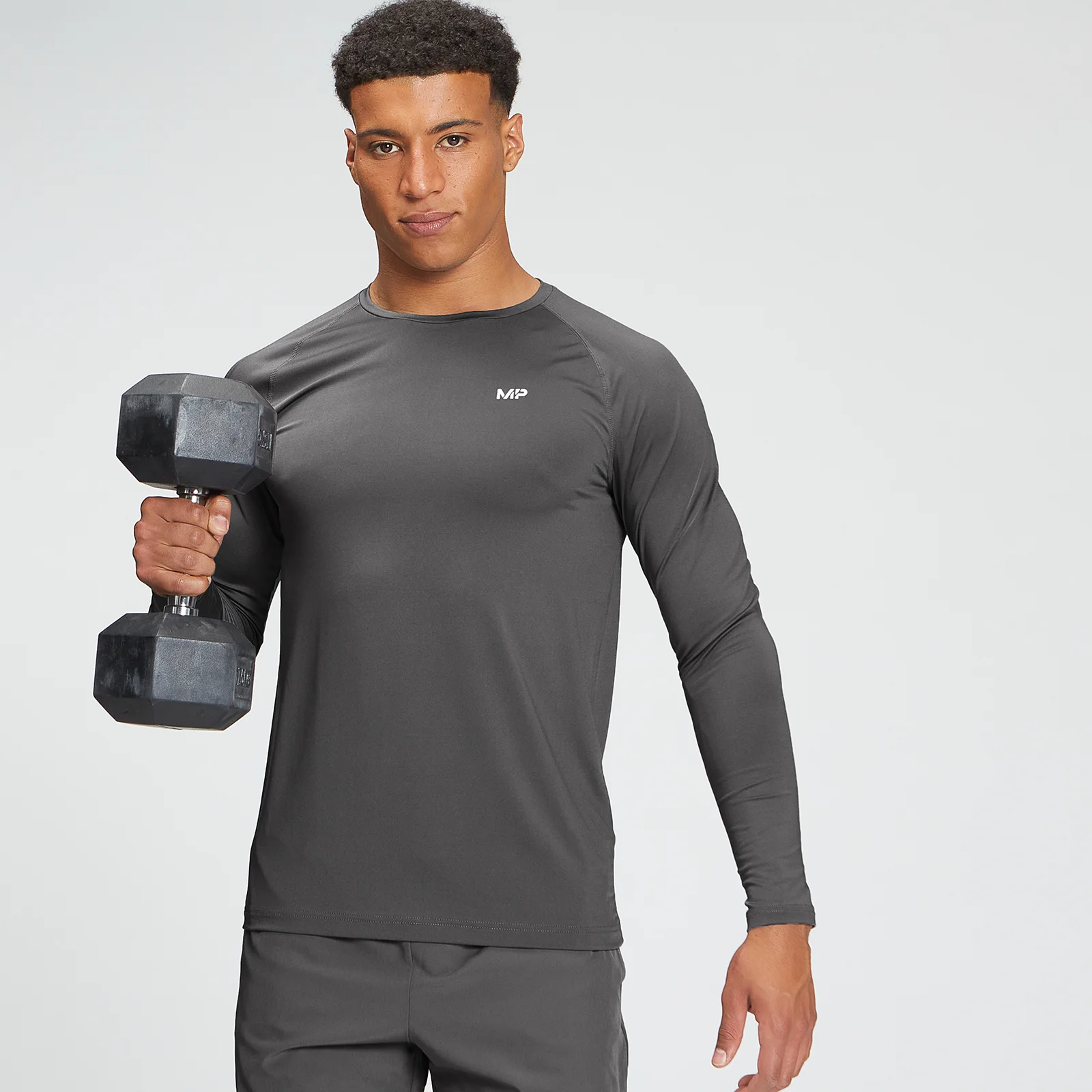 MP Men's Tempo Graphic Long Sleeve Top - Carbon - XXS Billede 1